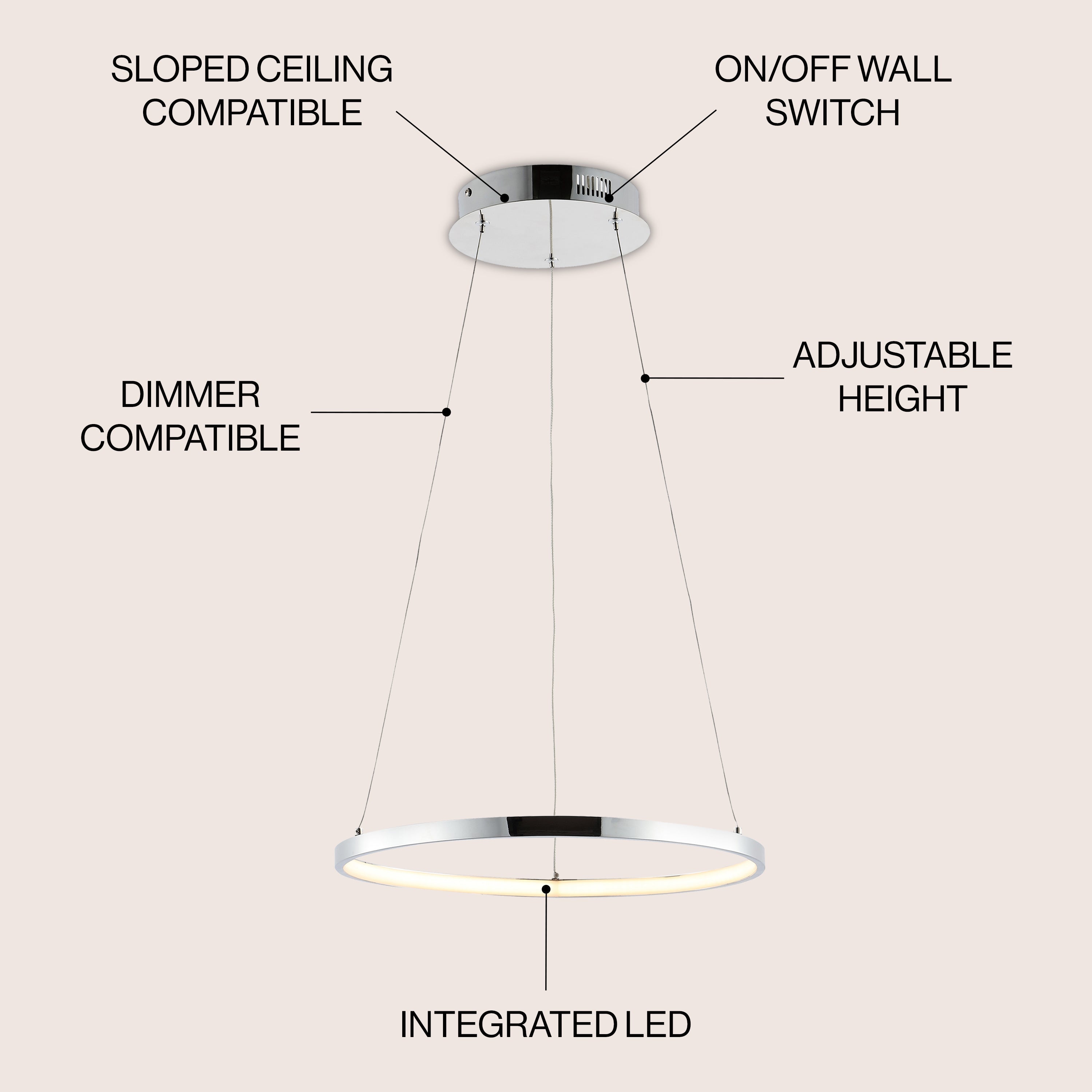 Bradley 1-Light Modern Contemporary Metal Round Integrated LED Pendant
