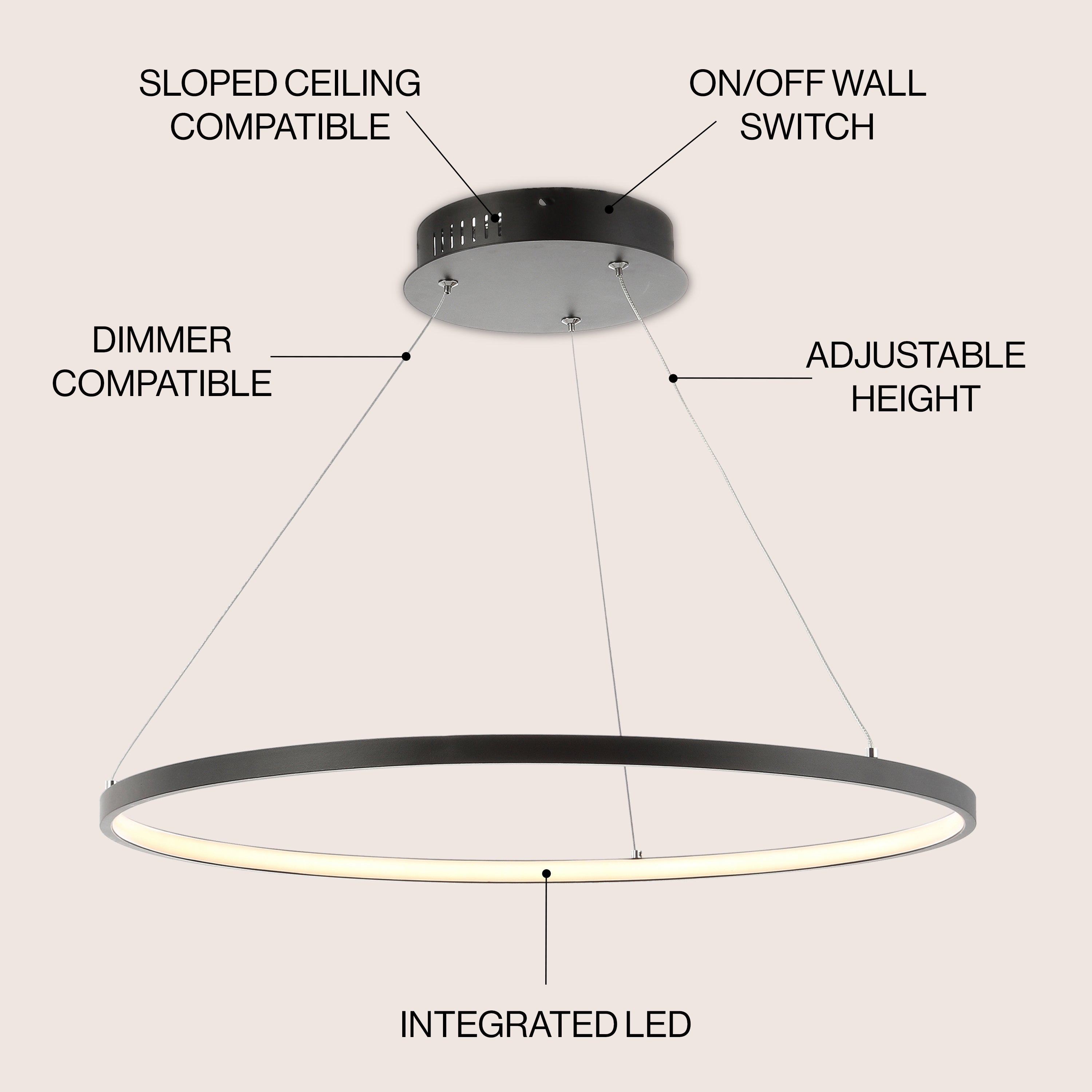 Brice Modern Contemporary Iron Integrated LED Pendant