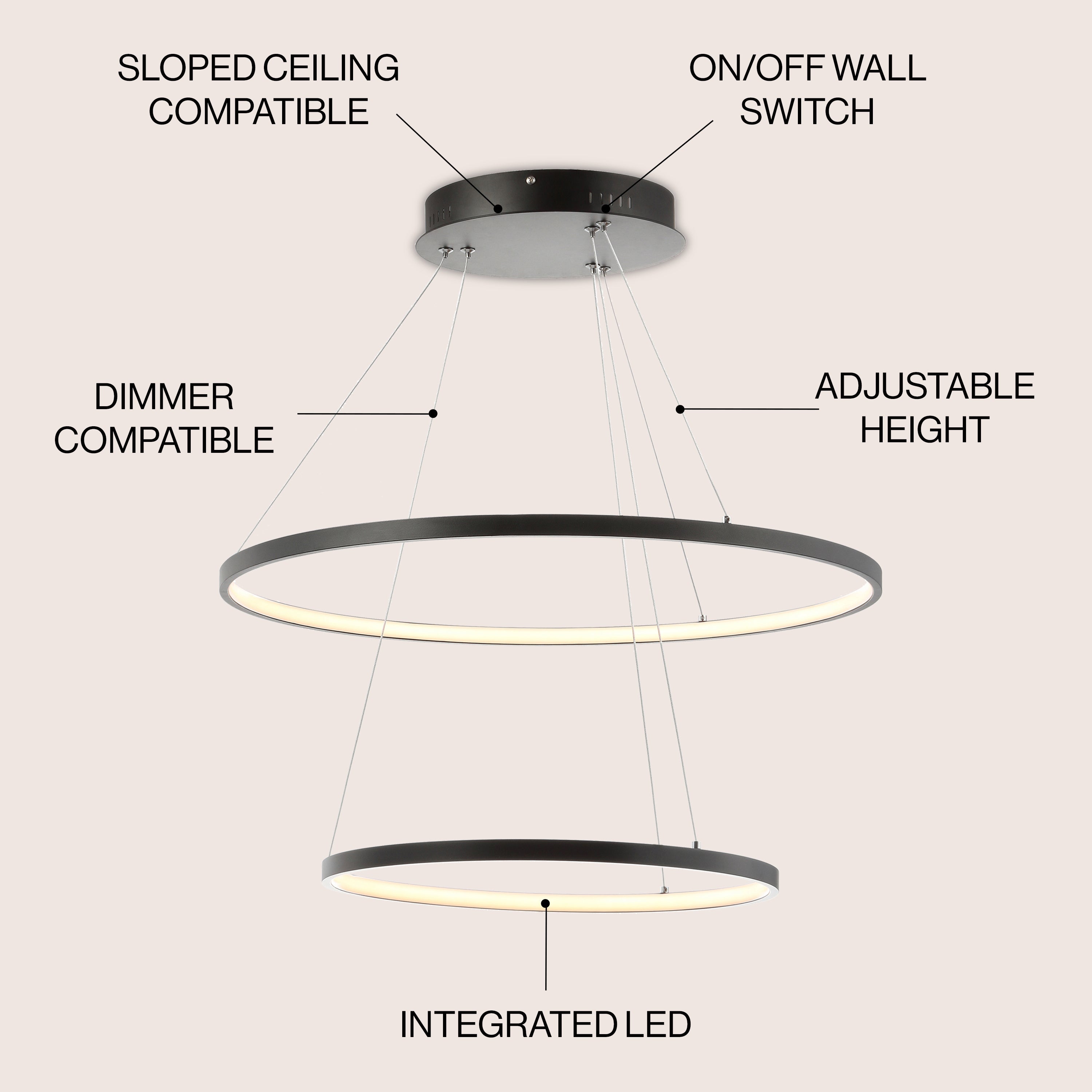 Brice Round Integrated LED Metal Pendant
