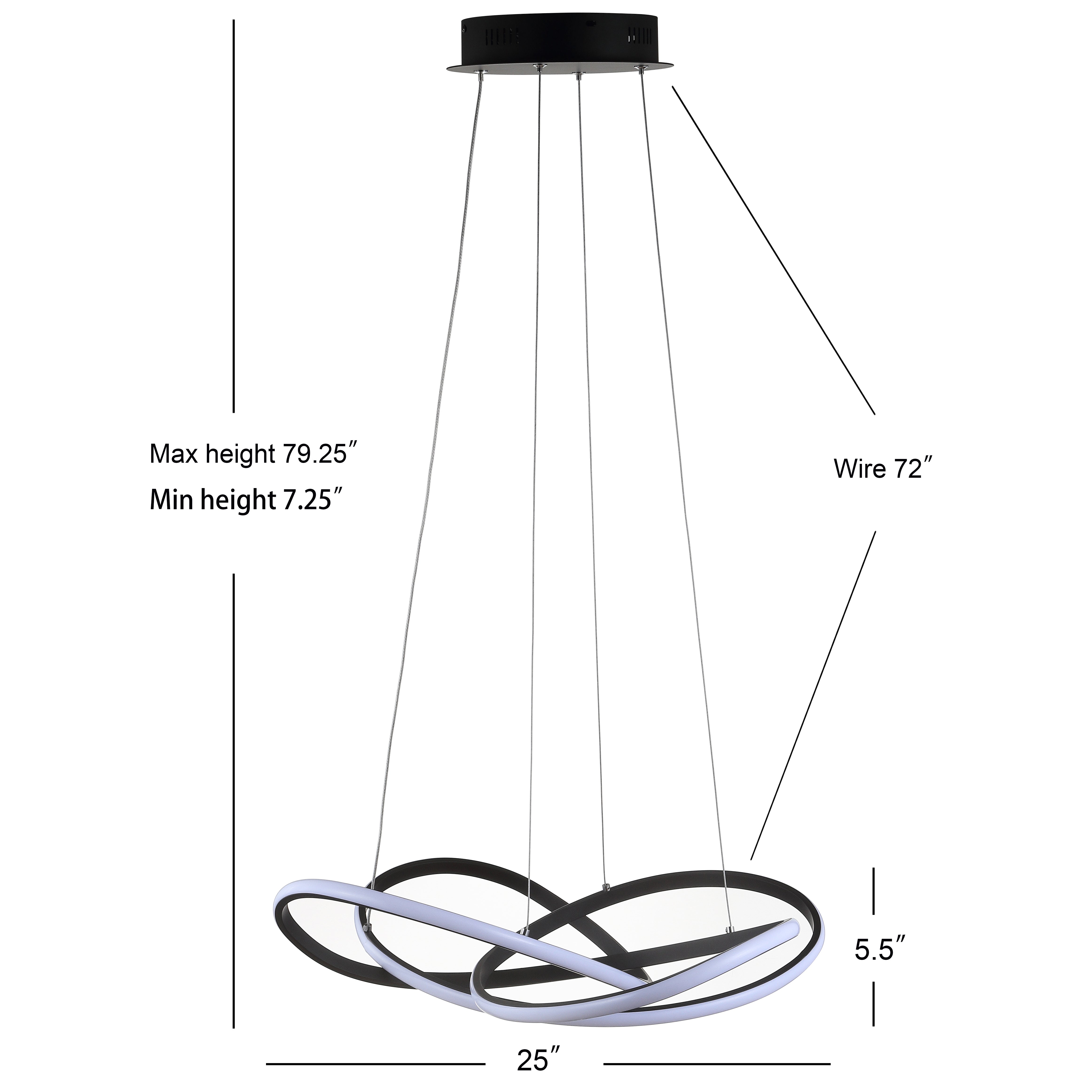 Alexia Abstract Integrated LED Metal Adjustable Pendant