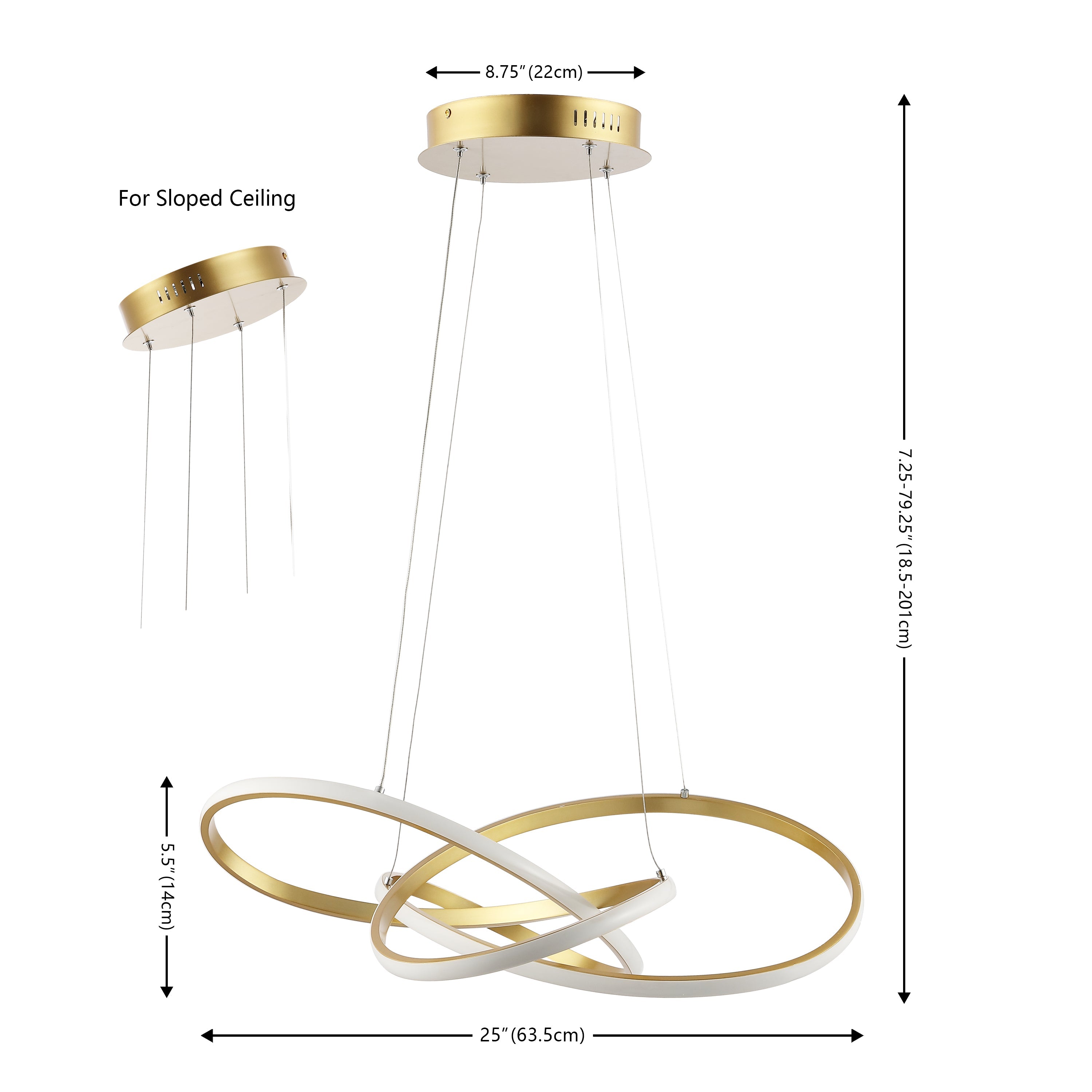 Alexia Abstract Integrated LED Metal Adjustable Pendant