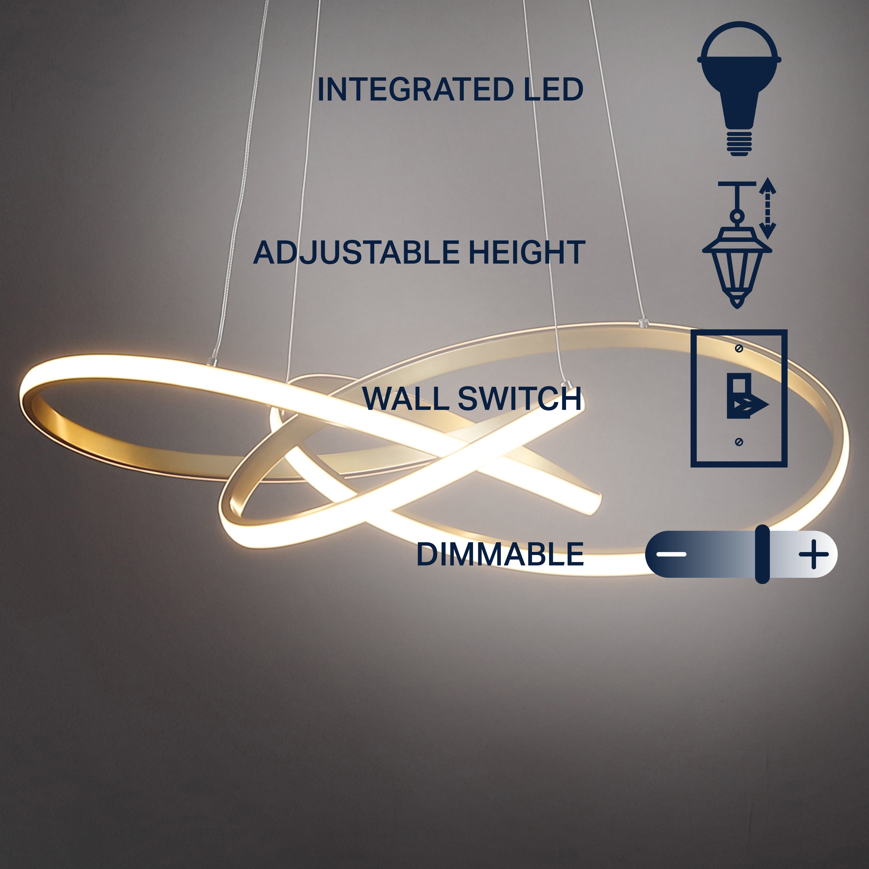 Alexia Abstract Integrated LED Metal Adjustable Pendant