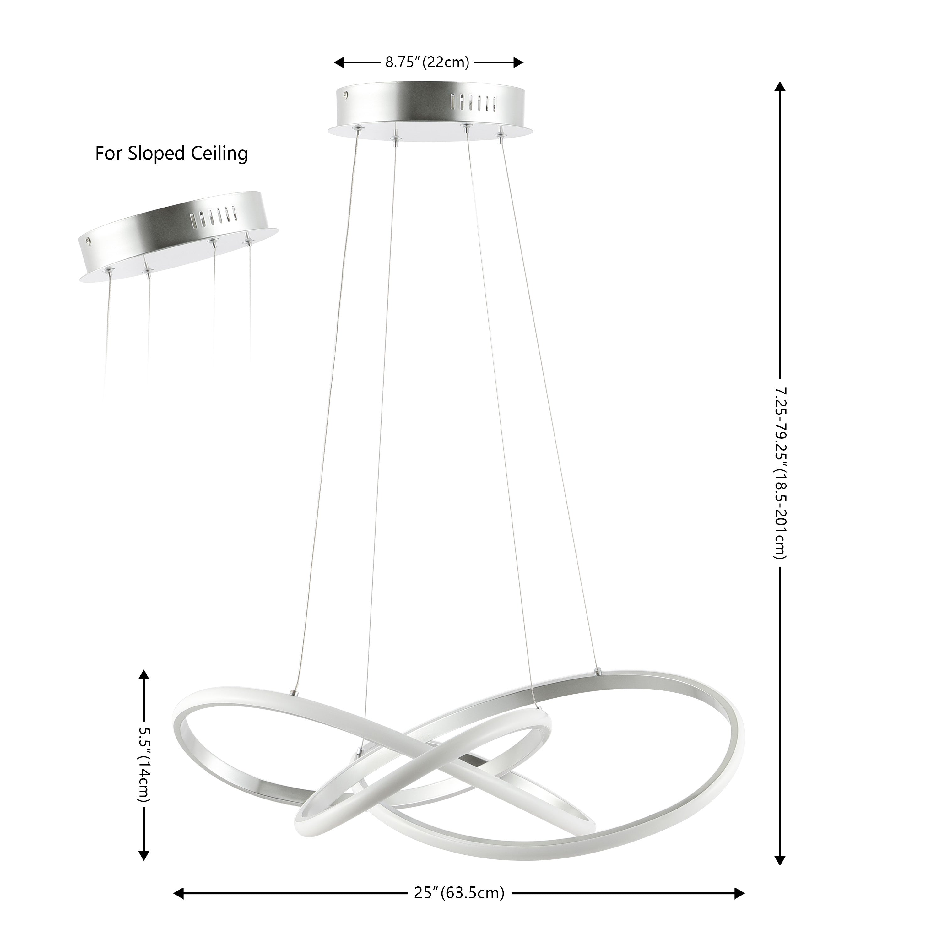 Alexia Abstract Integrated LED Metal Adjustable Pendant