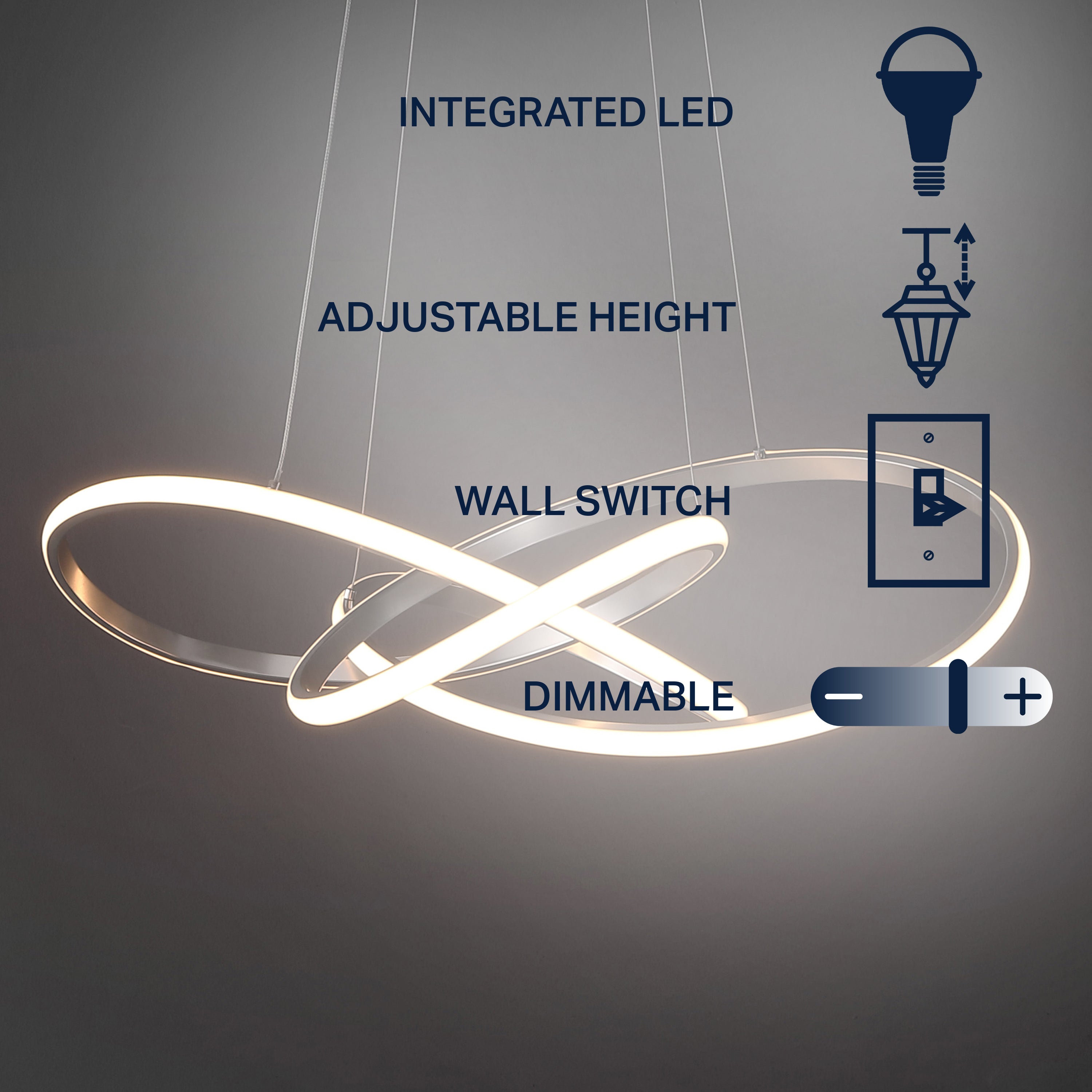 Alexia Abstract Integrated LED Metal Adjustable Pendant