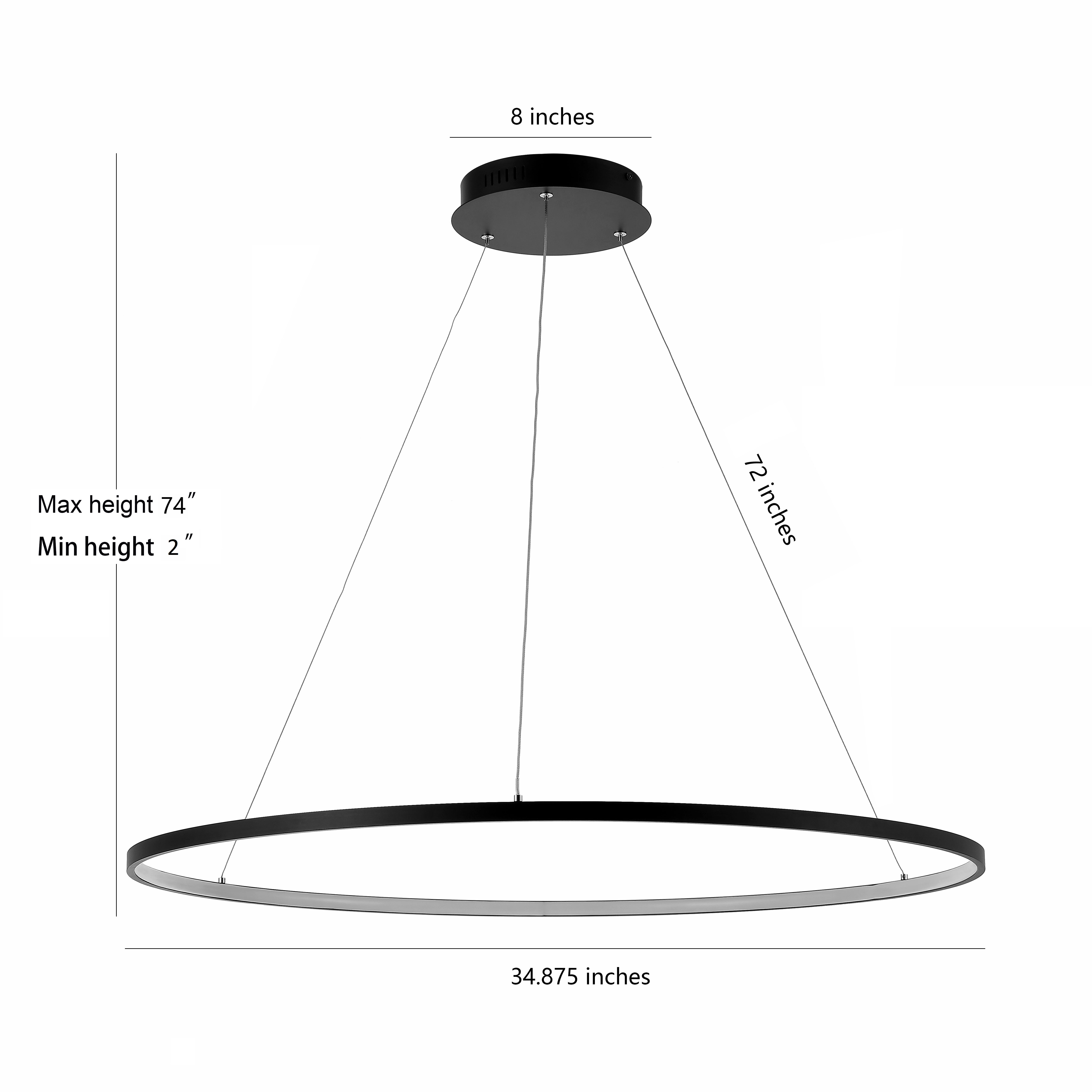 Circulo Metal Round Modern Contemporary LED Integrated Pendant