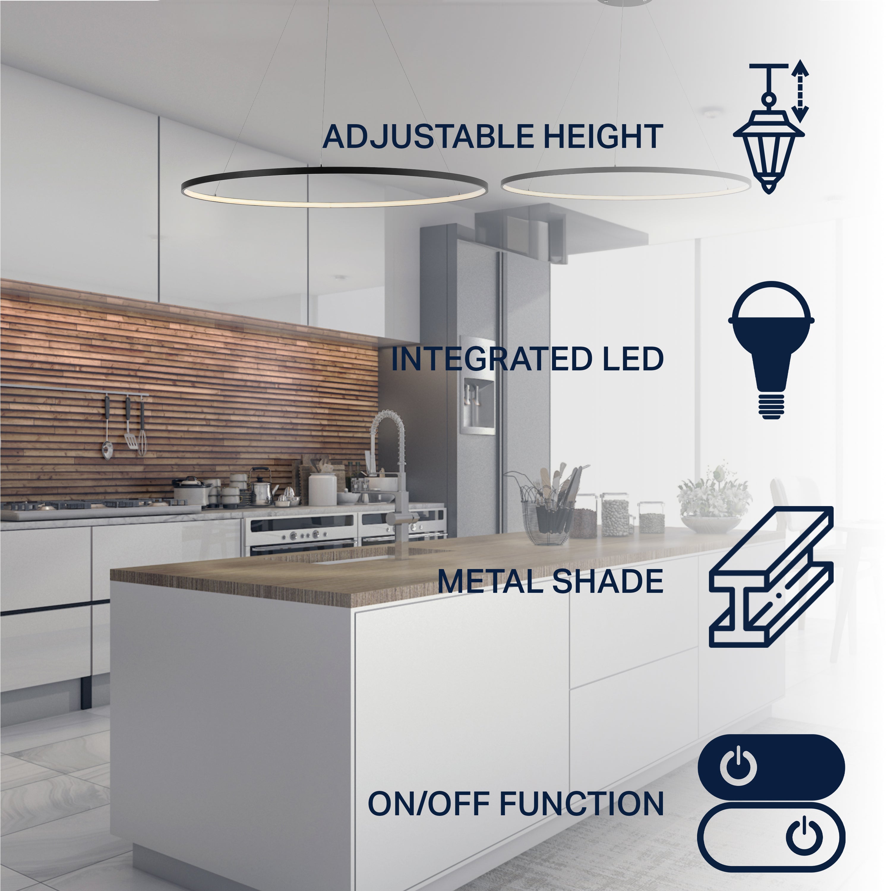 Circulo Metal Round Modern Contemporary LED Integrated Pendant