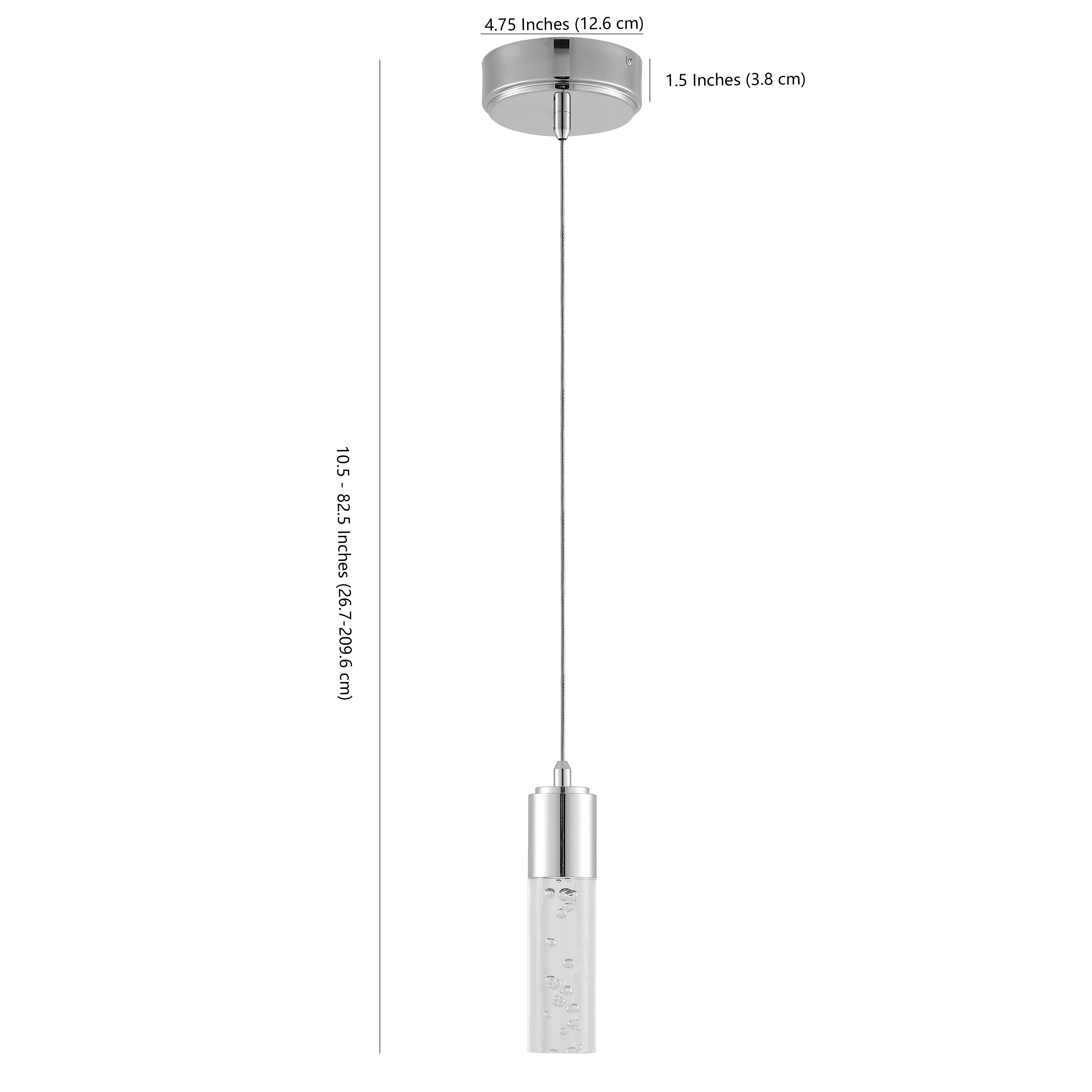 Bolha 1-Light Bubble Acrylic/Iron Modern Minimalist Integrated LED Pendant
