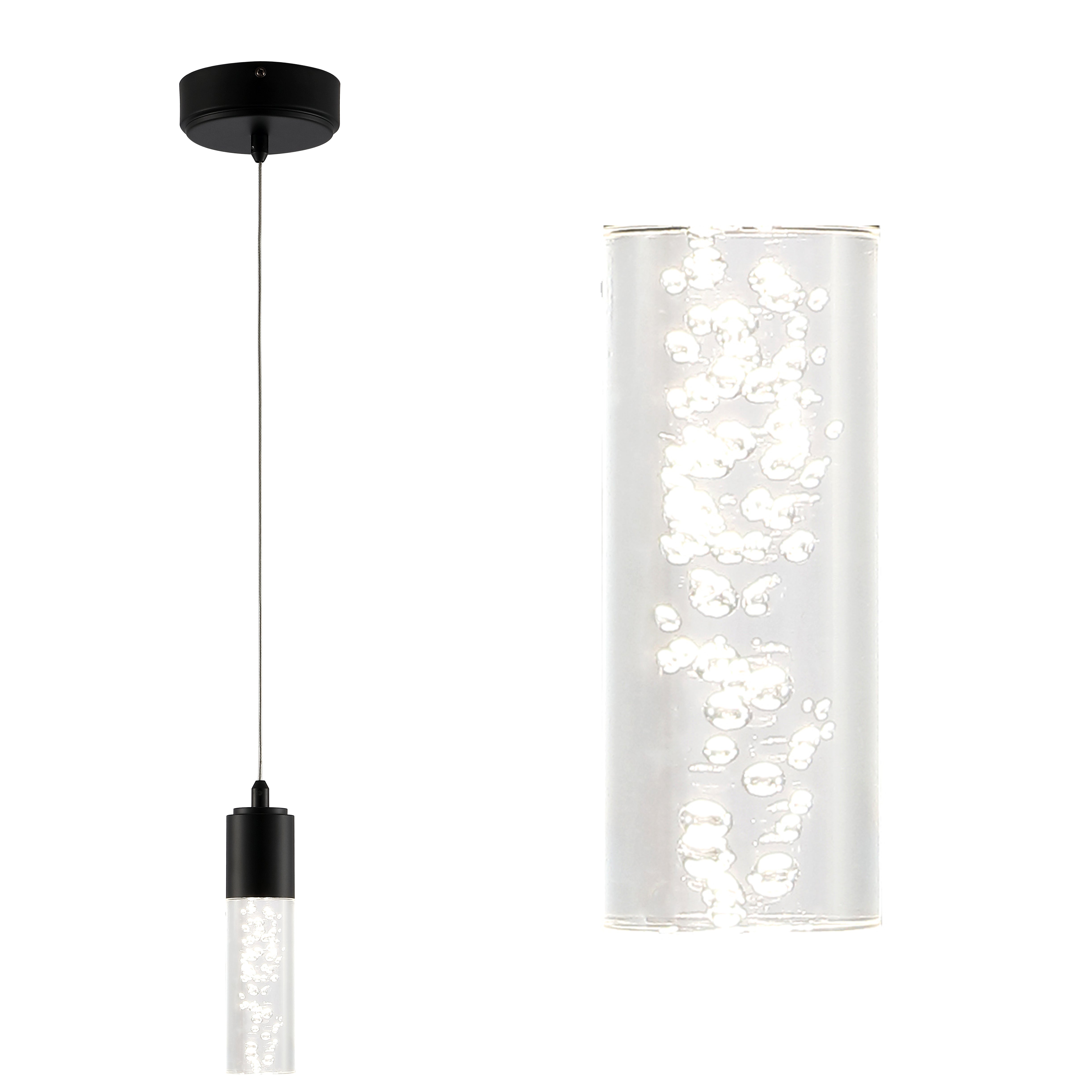 Bolha 1-Light Bubble Acrylic/Iron Modern Minimalist Integrated LED Pendant