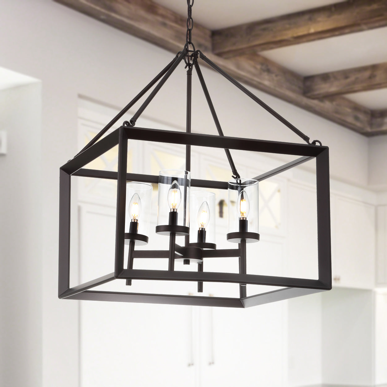 Anna 4-light Metal/Glass LED Pendant