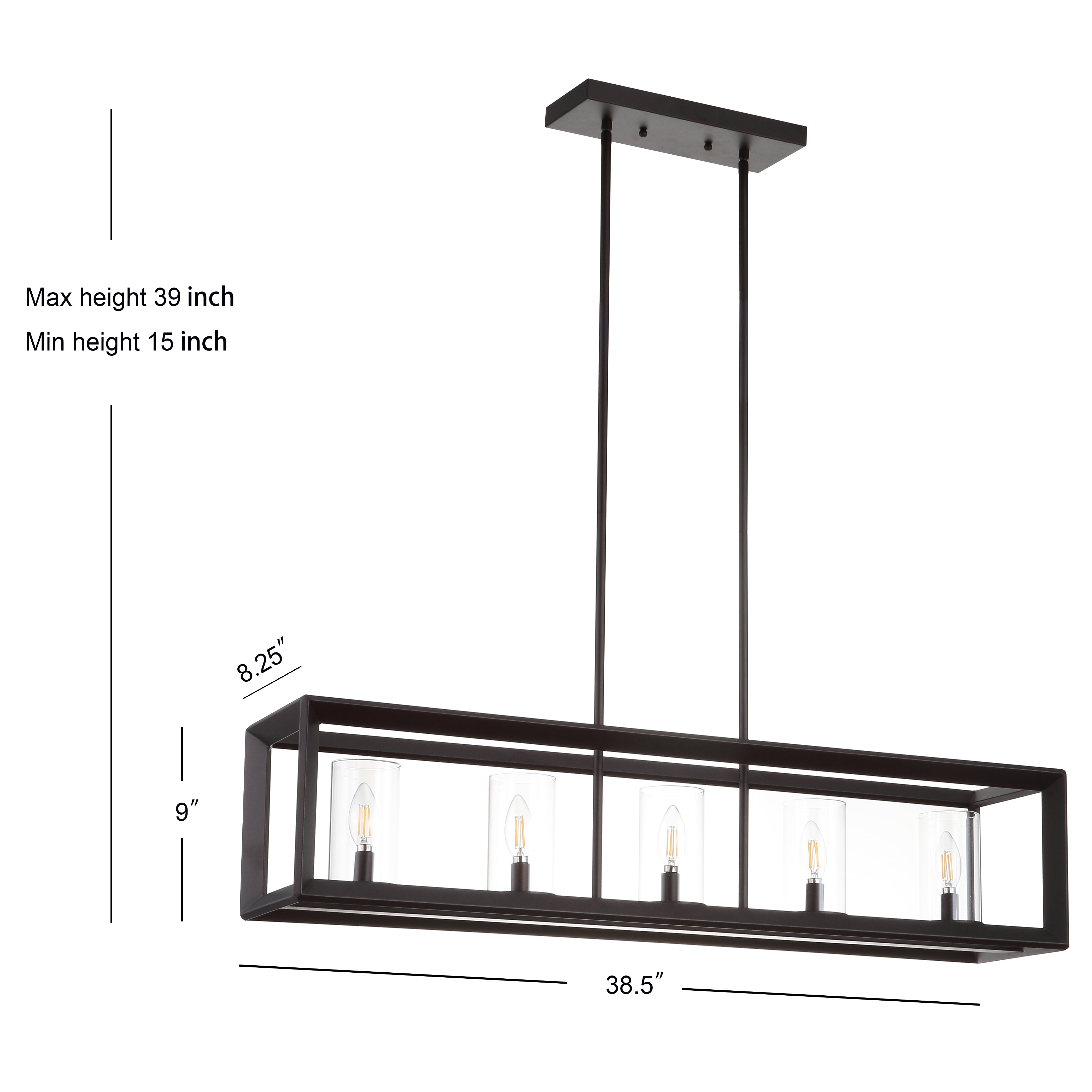 Anna Linear 5-light Metal/Glass LED Pendant