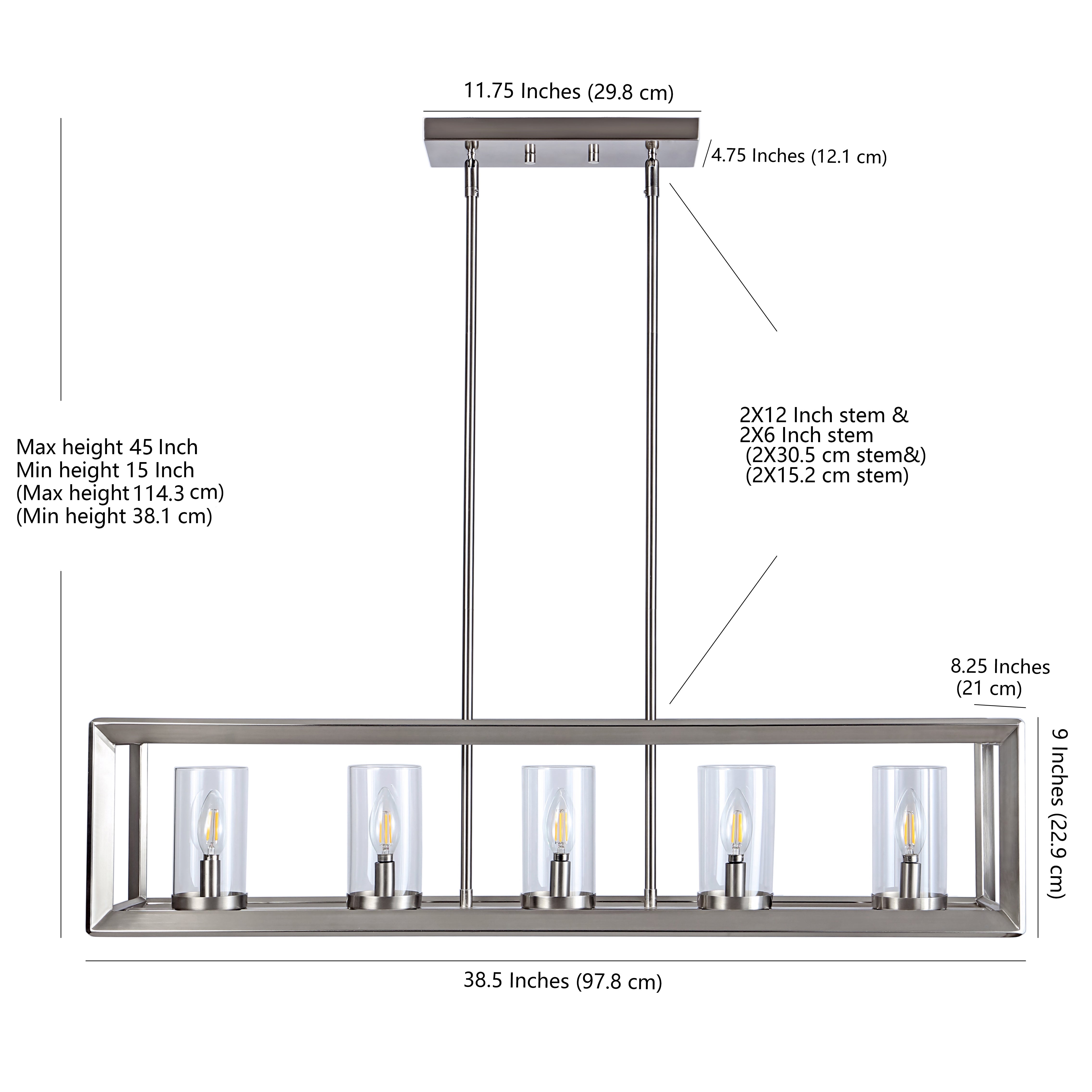 Anna Linear 5-light Metal/Glass LED Pendant