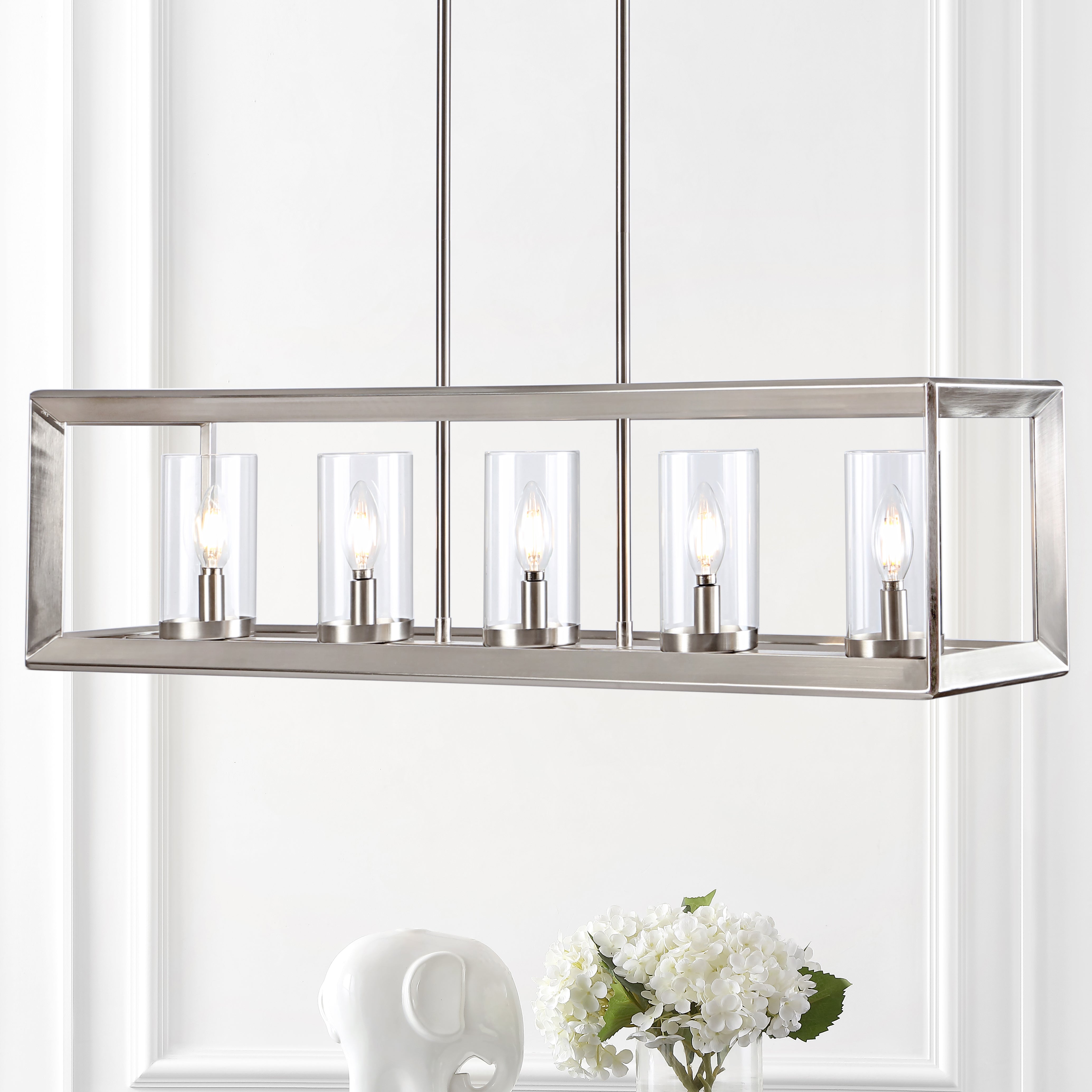 Anna Linear 5-light Metal/Glass LED Pendant