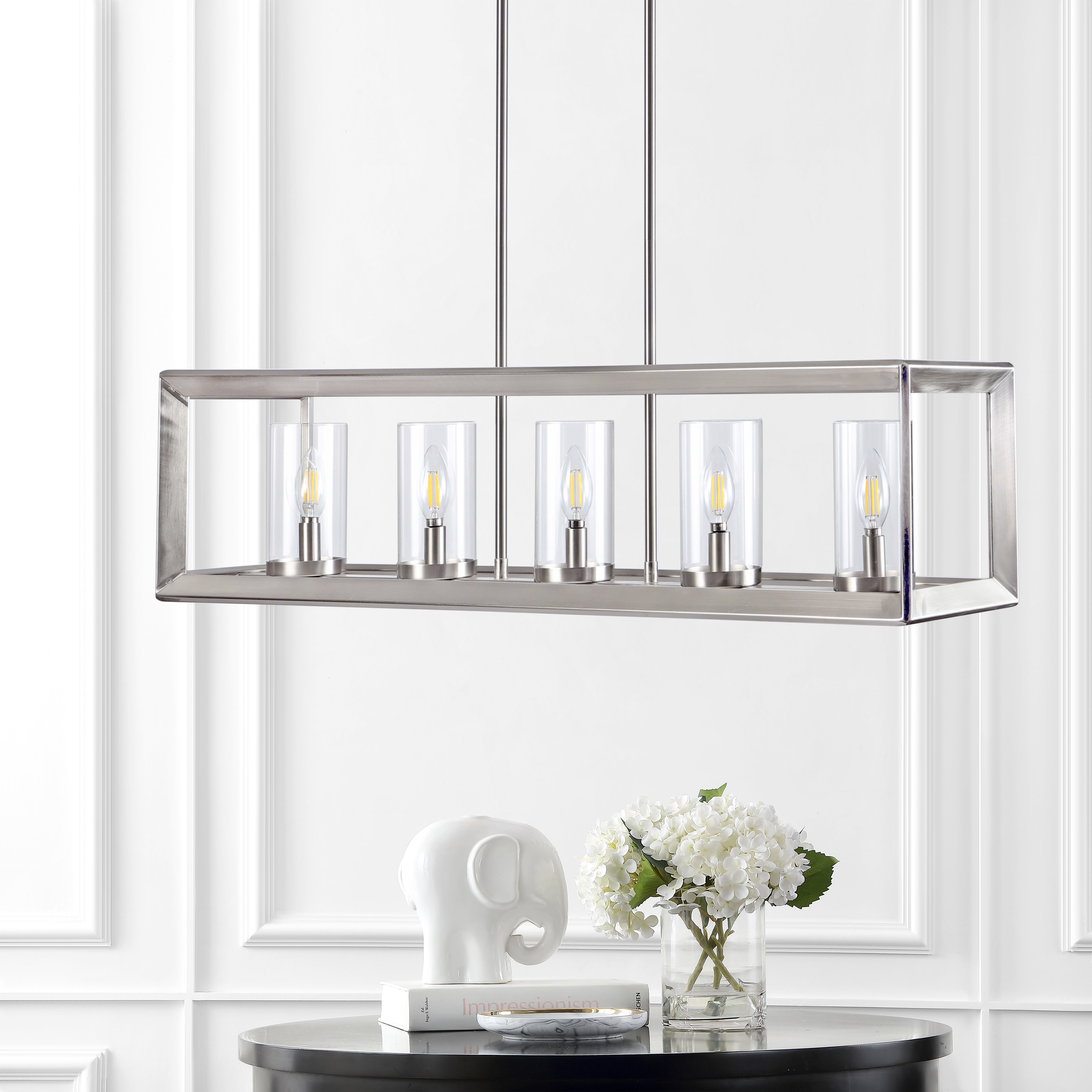 Anna Linear 5-light Metal/Glass LED Pendant