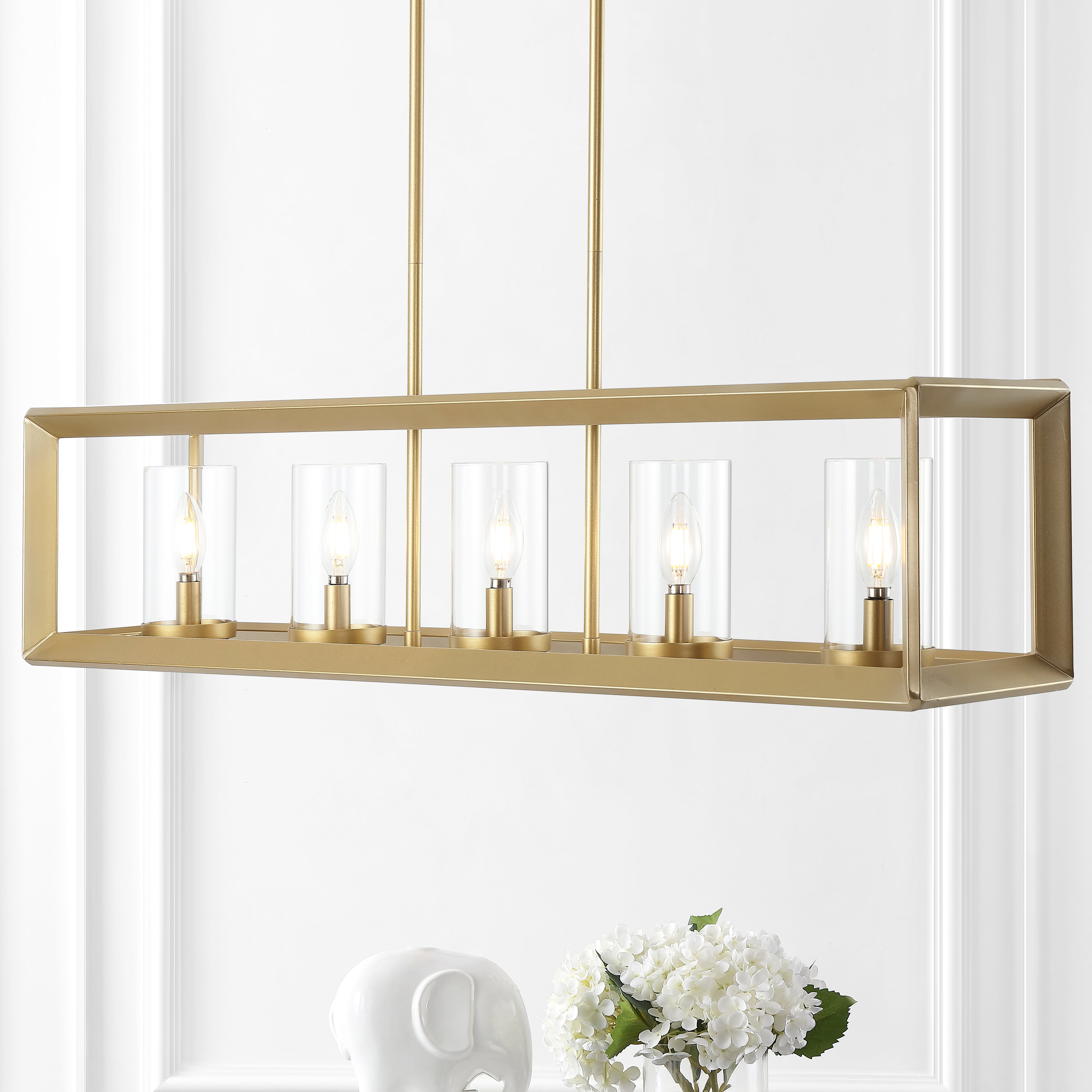 Anna Linear 5-light Metal/Glass LED Pendant