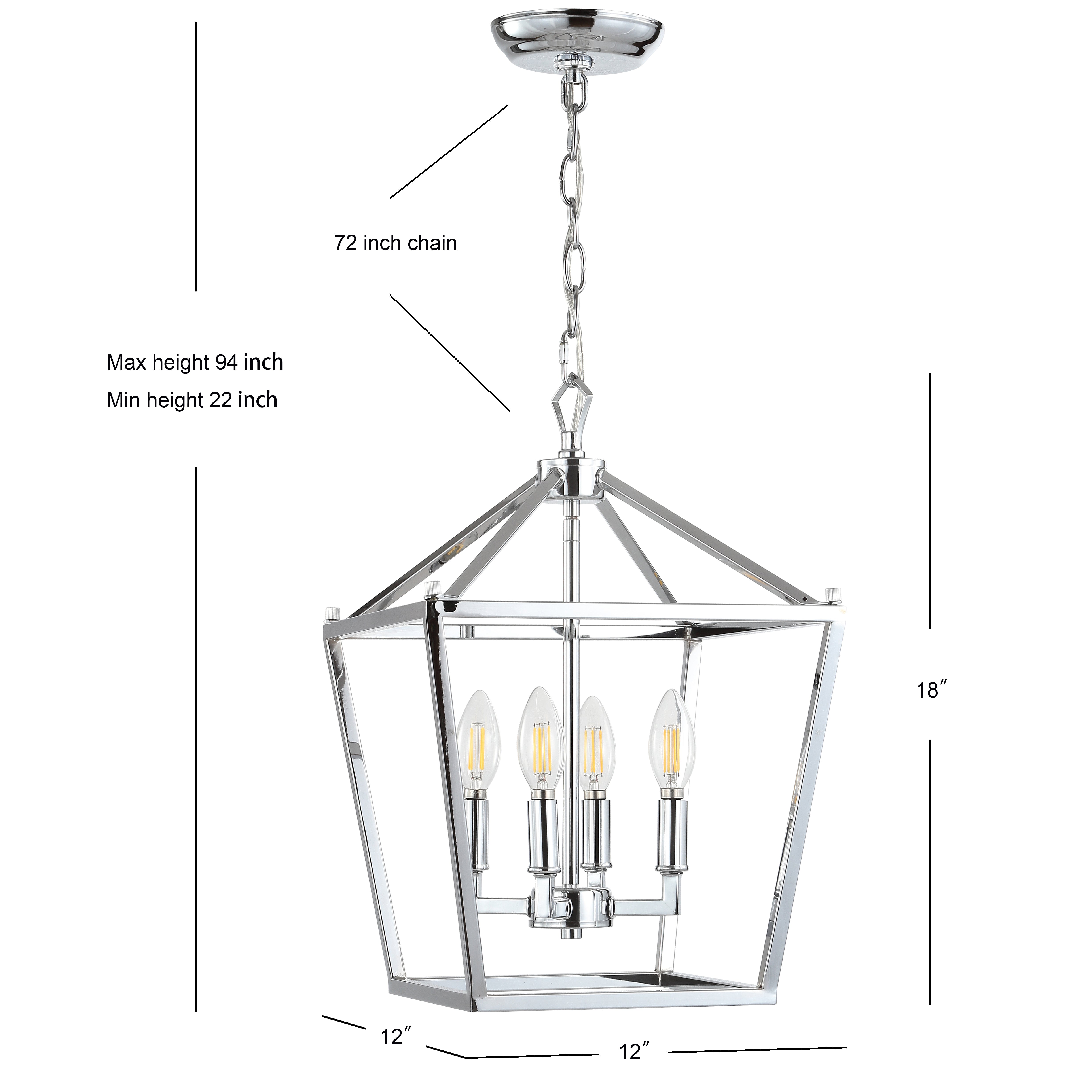 Pagoda 4-Bulb Lantern Metal LED Pendant