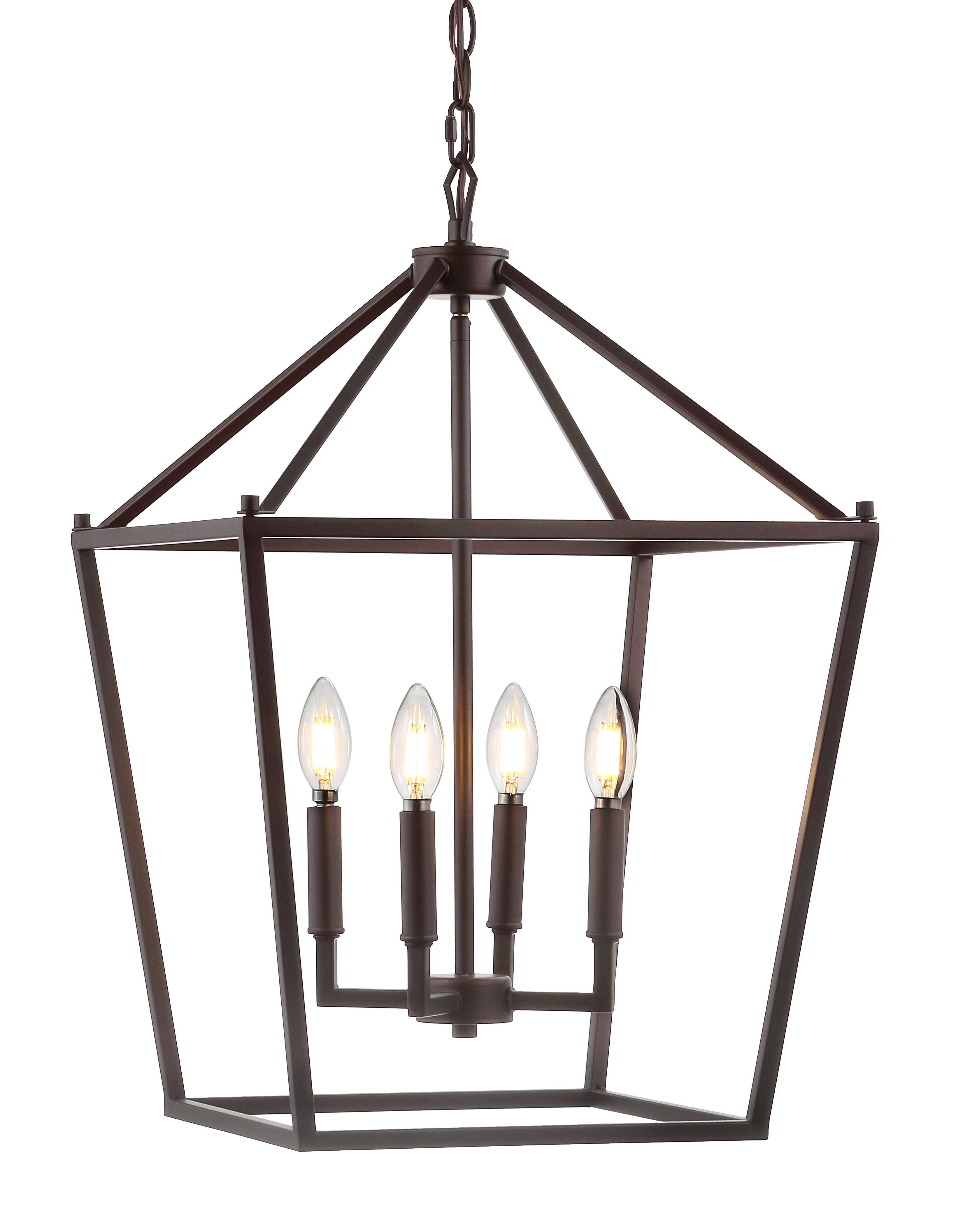 Pagoda 4-Bulb Lantern Metal LED Pendant