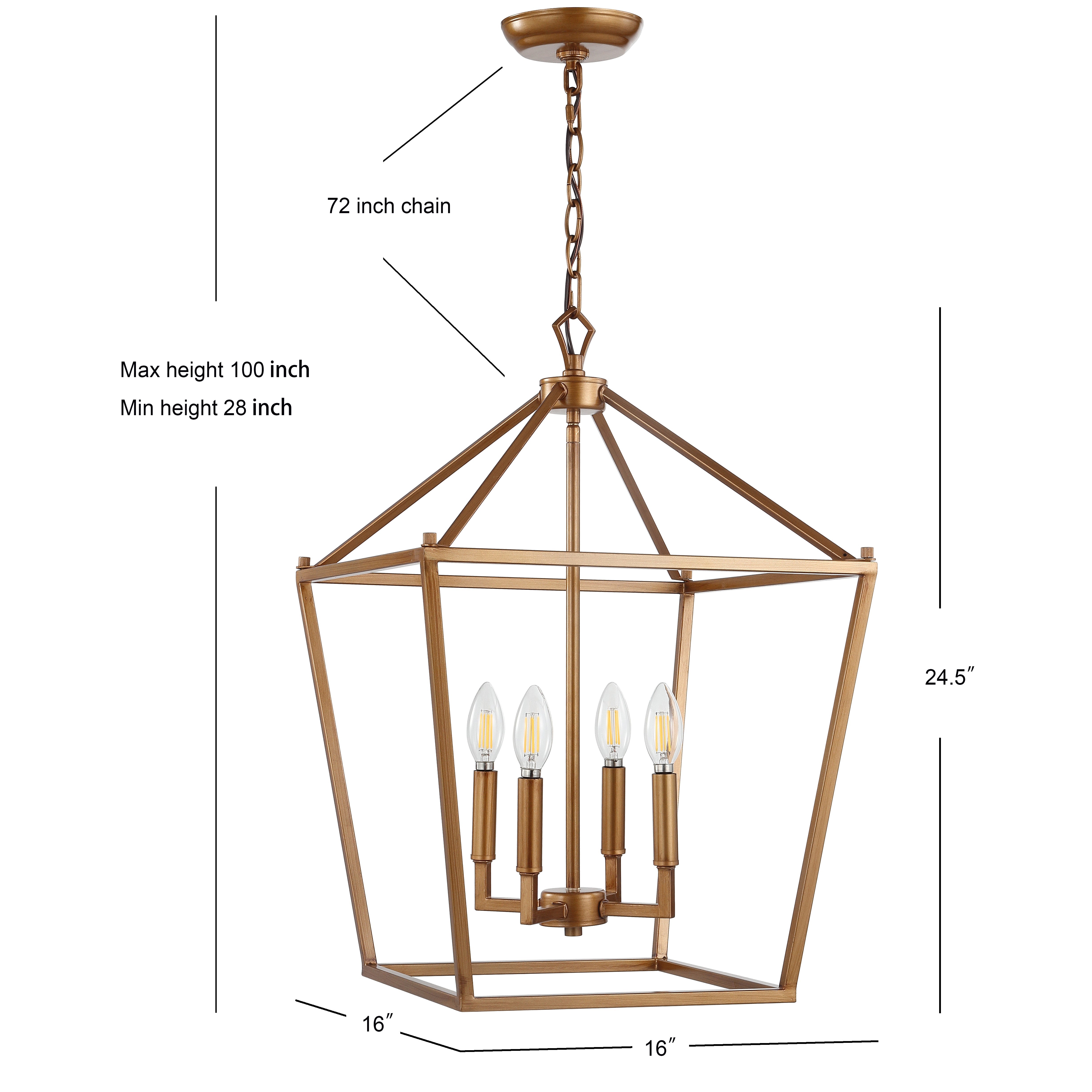 Pagoda 4-Bulb Lantern Metal LED Pendant