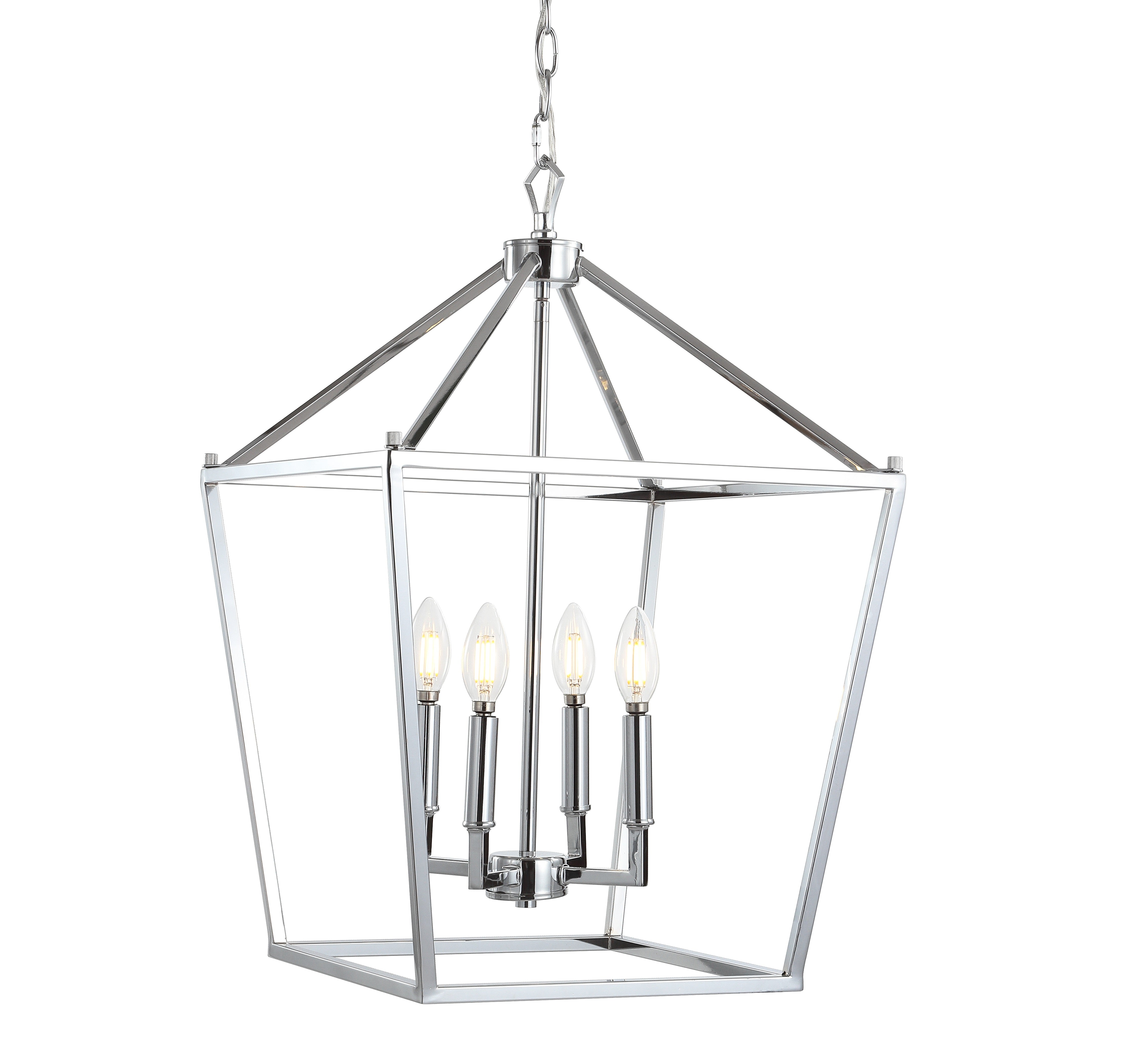 Pagoda 4-Bulb Lantern Metal LED Pendant