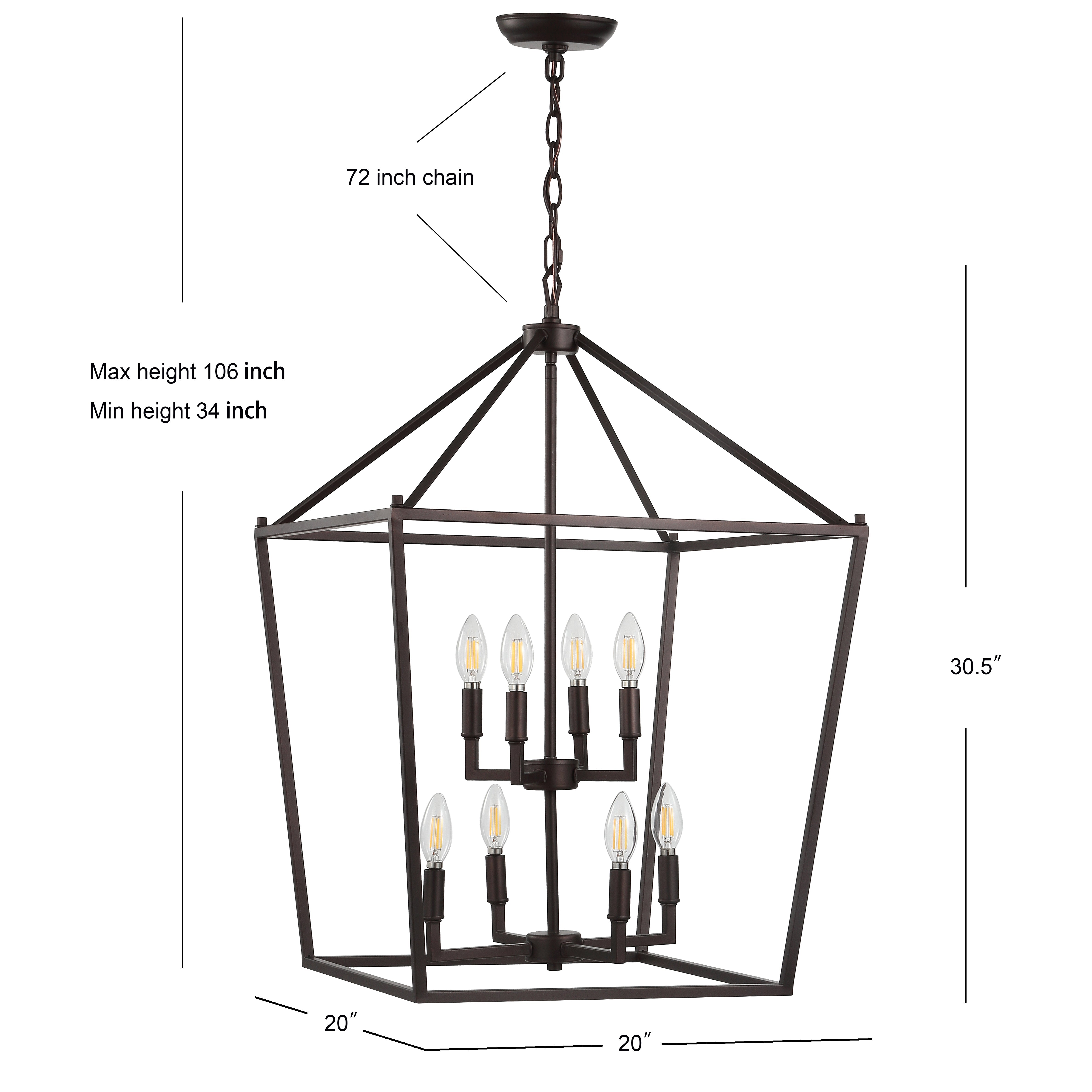 Pagoda 8-Bulb Lantern Metal LED Pendant