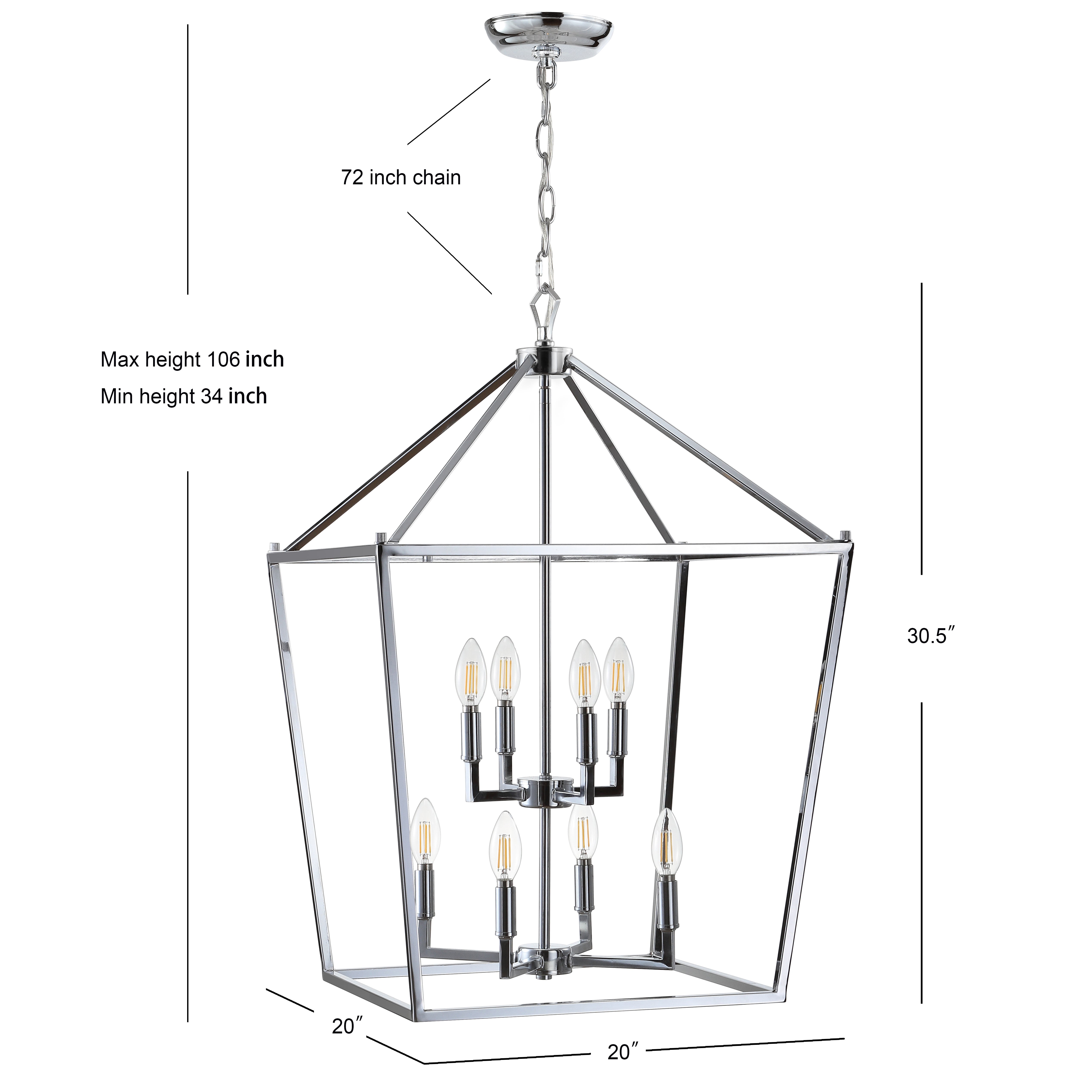 Pagoda 8-Bulb Lantern Metal LED Pendant