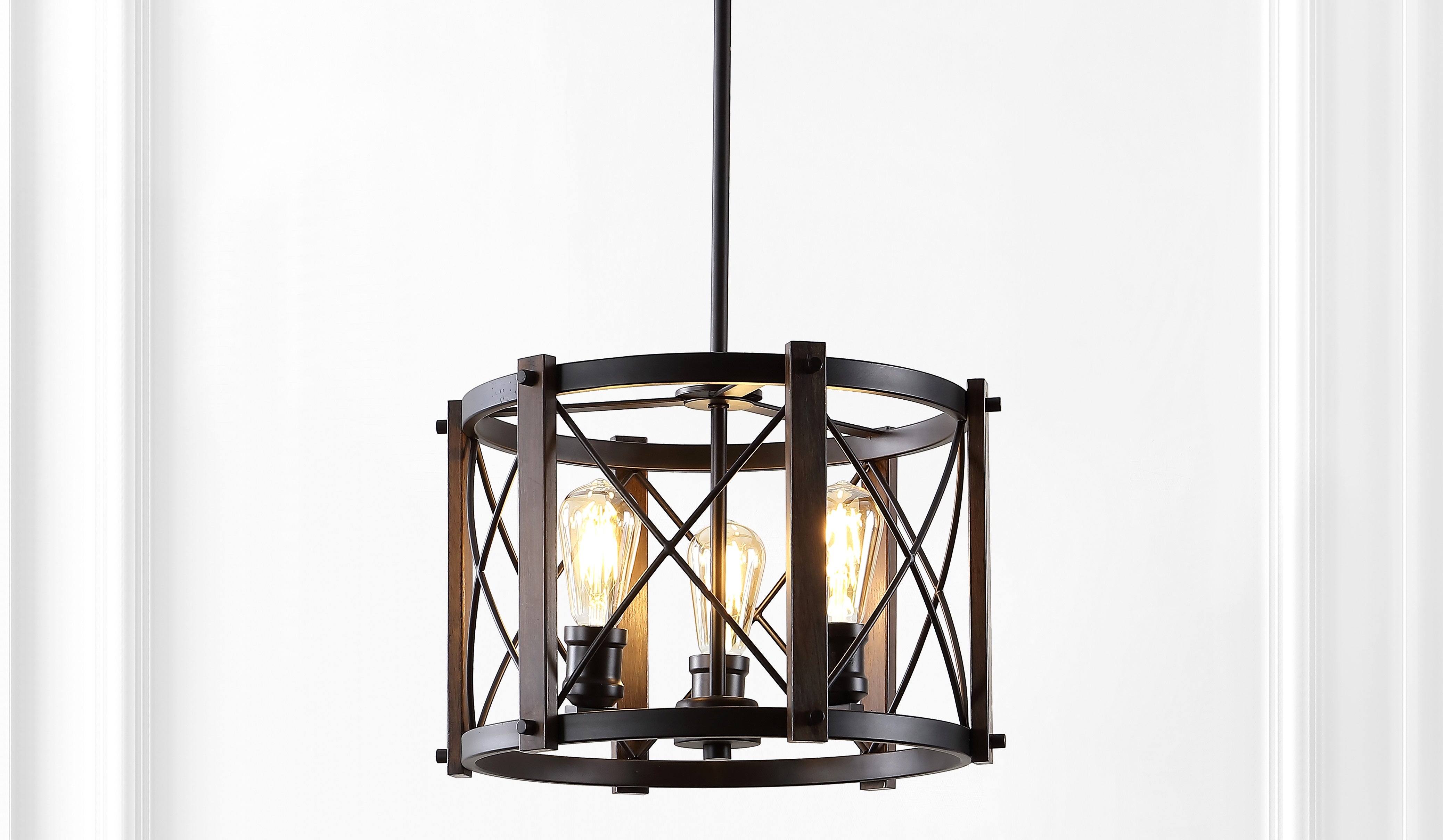 Ferme 3-Light Adjustable Iron Rustic Farmhouse LED Pendant