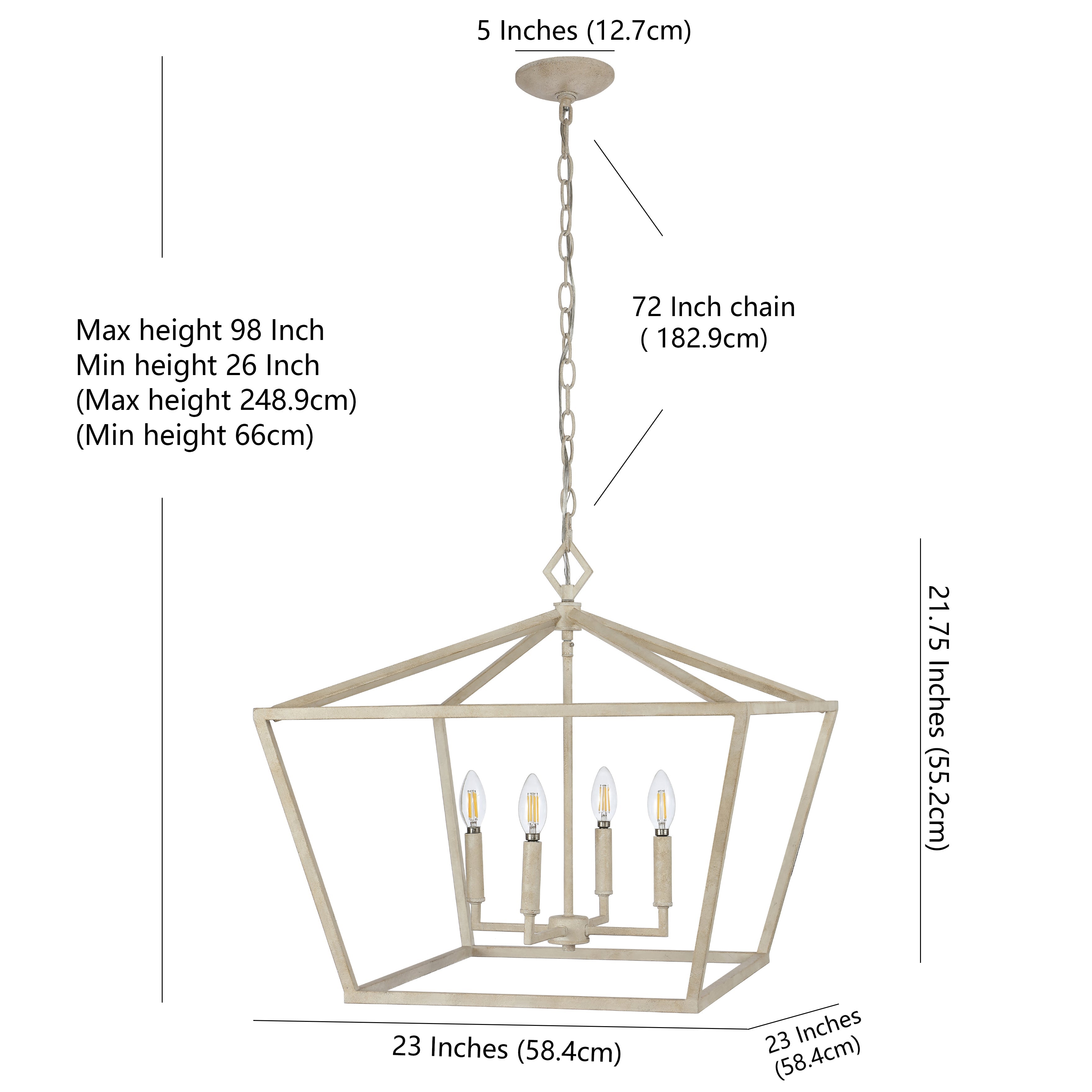 Gatsby 4-Light Adjustable Iron Rustic Glam LED Pendant