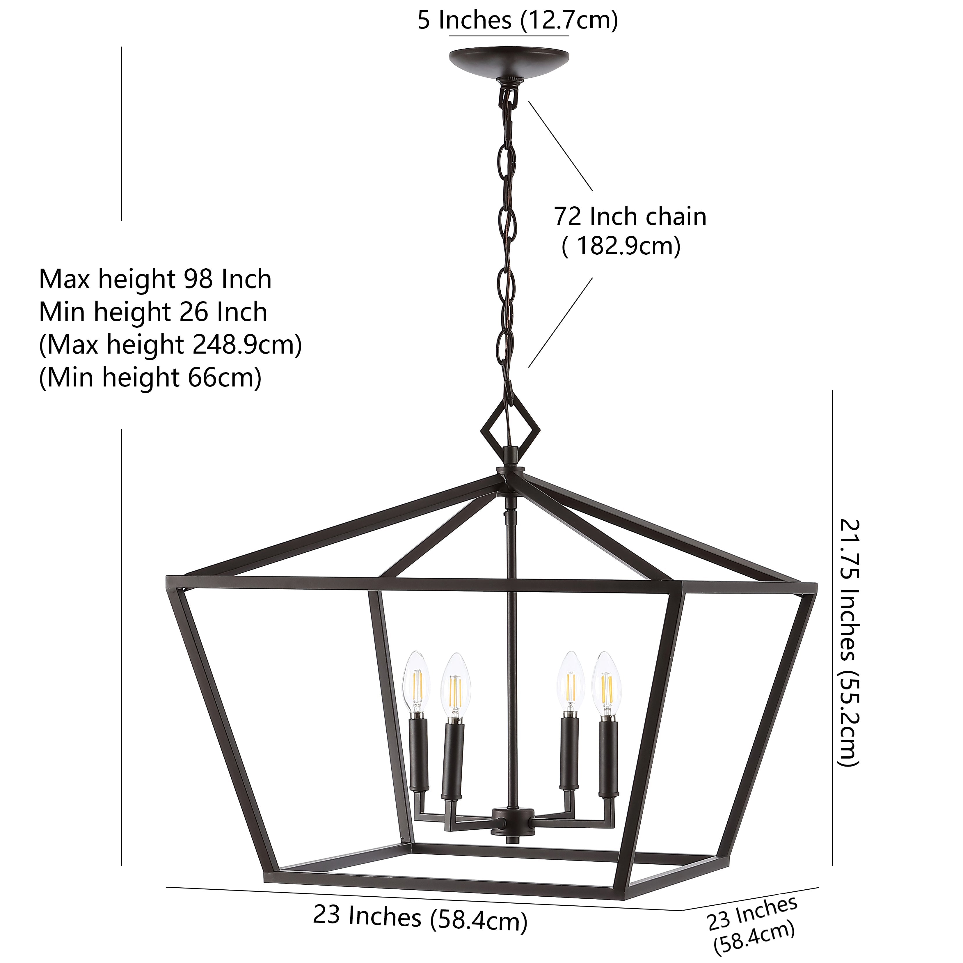 Gatsby 4-Light Adjustable Iron Rustic Glam LED Pendant