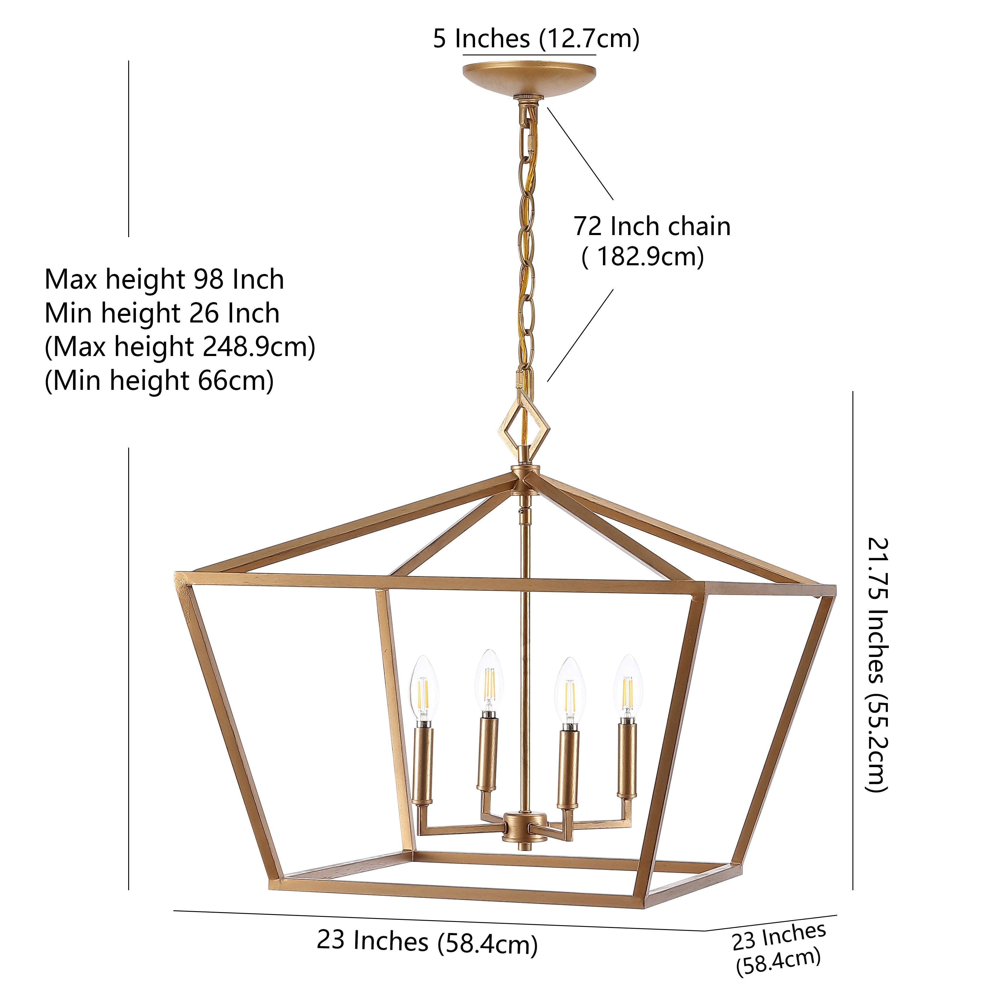 Gatsby 4-Light Adjustable Iron Rustic Glam LED Pendant