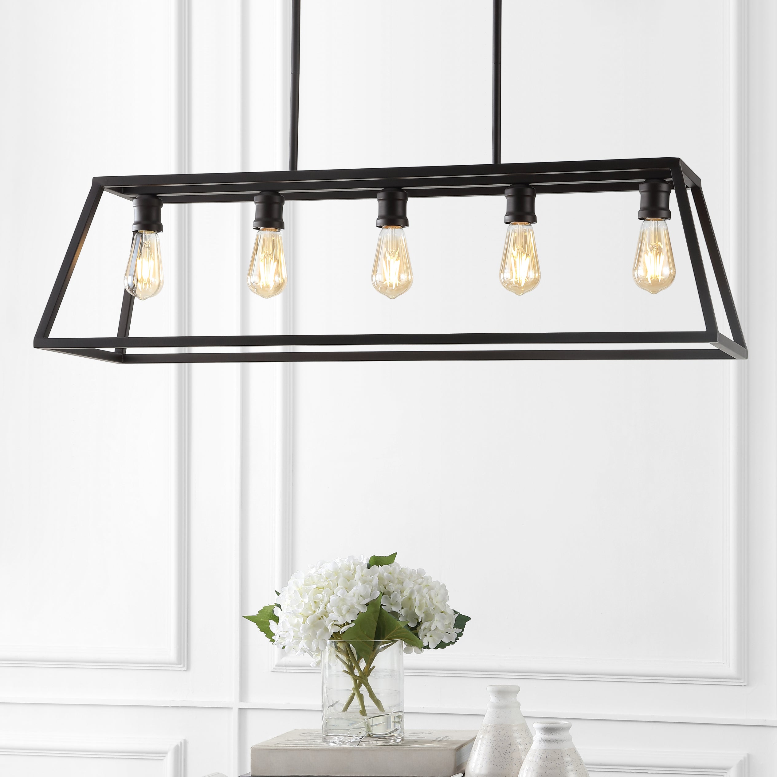 Floyd 5-Light Adjustable Iron Farmhouse Vintage LED Dimmable Pendant