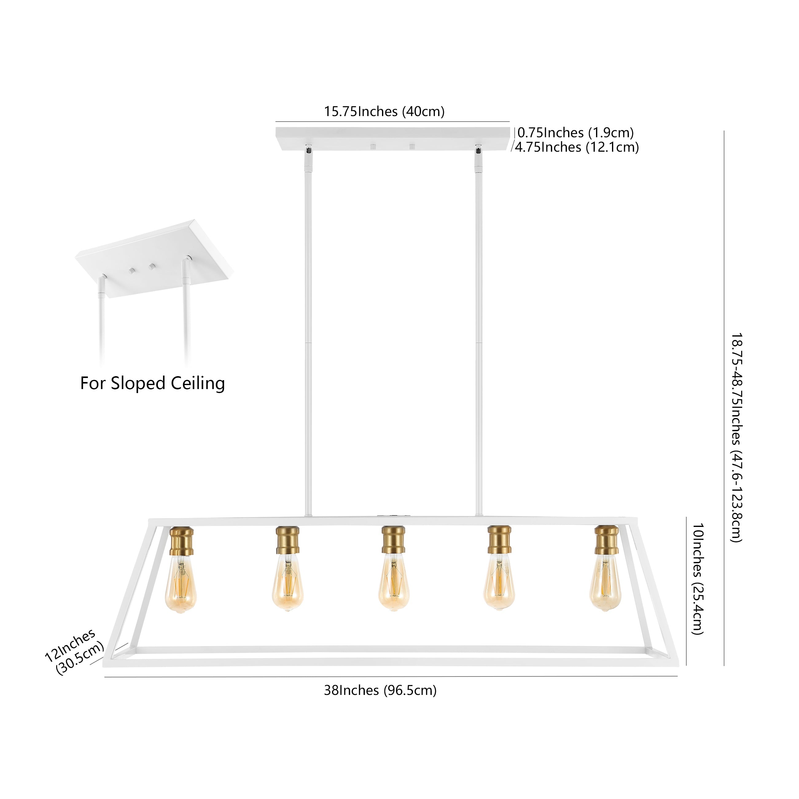 Floyd 5-Light Bohemian Farmhouse Iron Adjustable LED Pendant