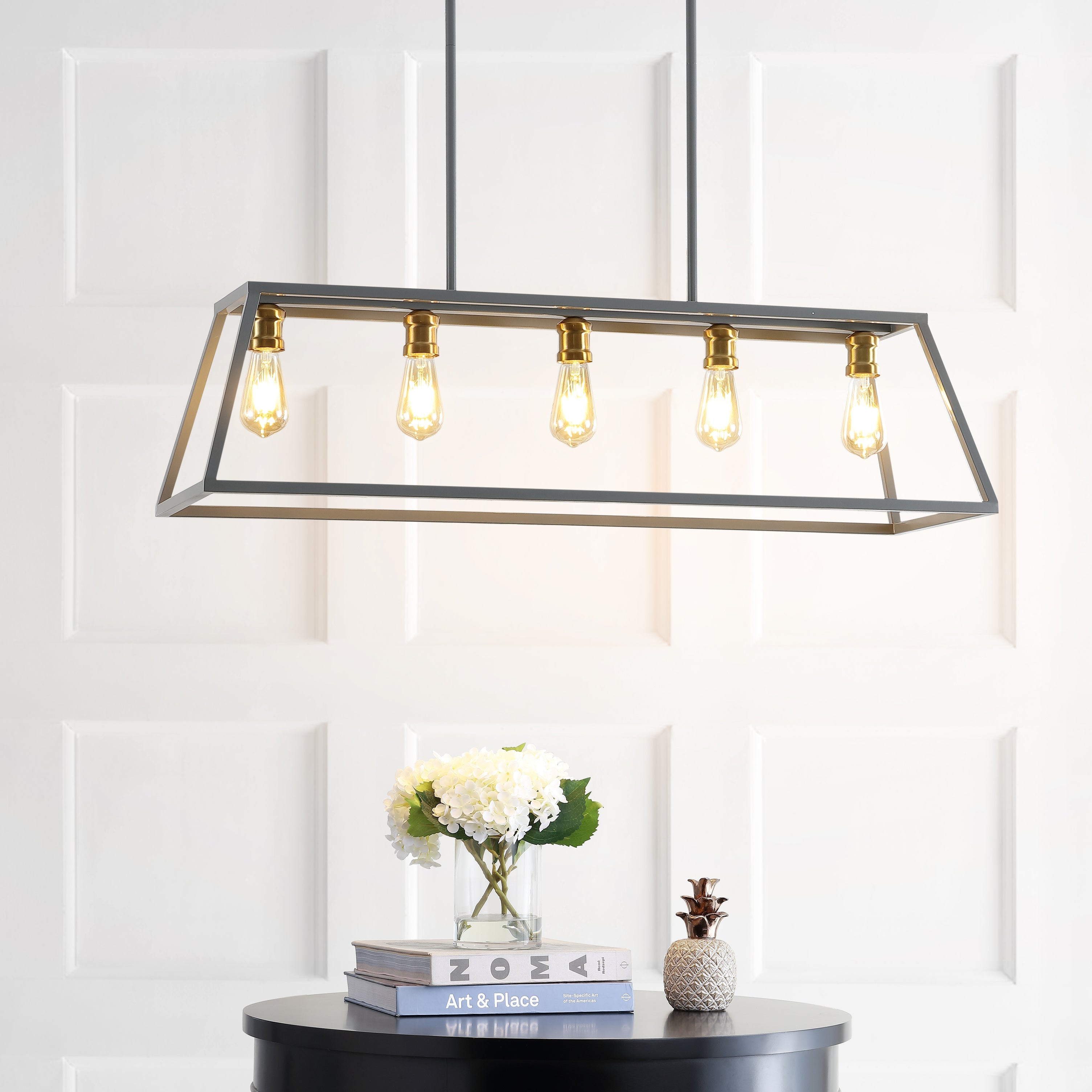 Floyd 5-Light Bohemian Farmhouse Iron Adjustable LED Pendant