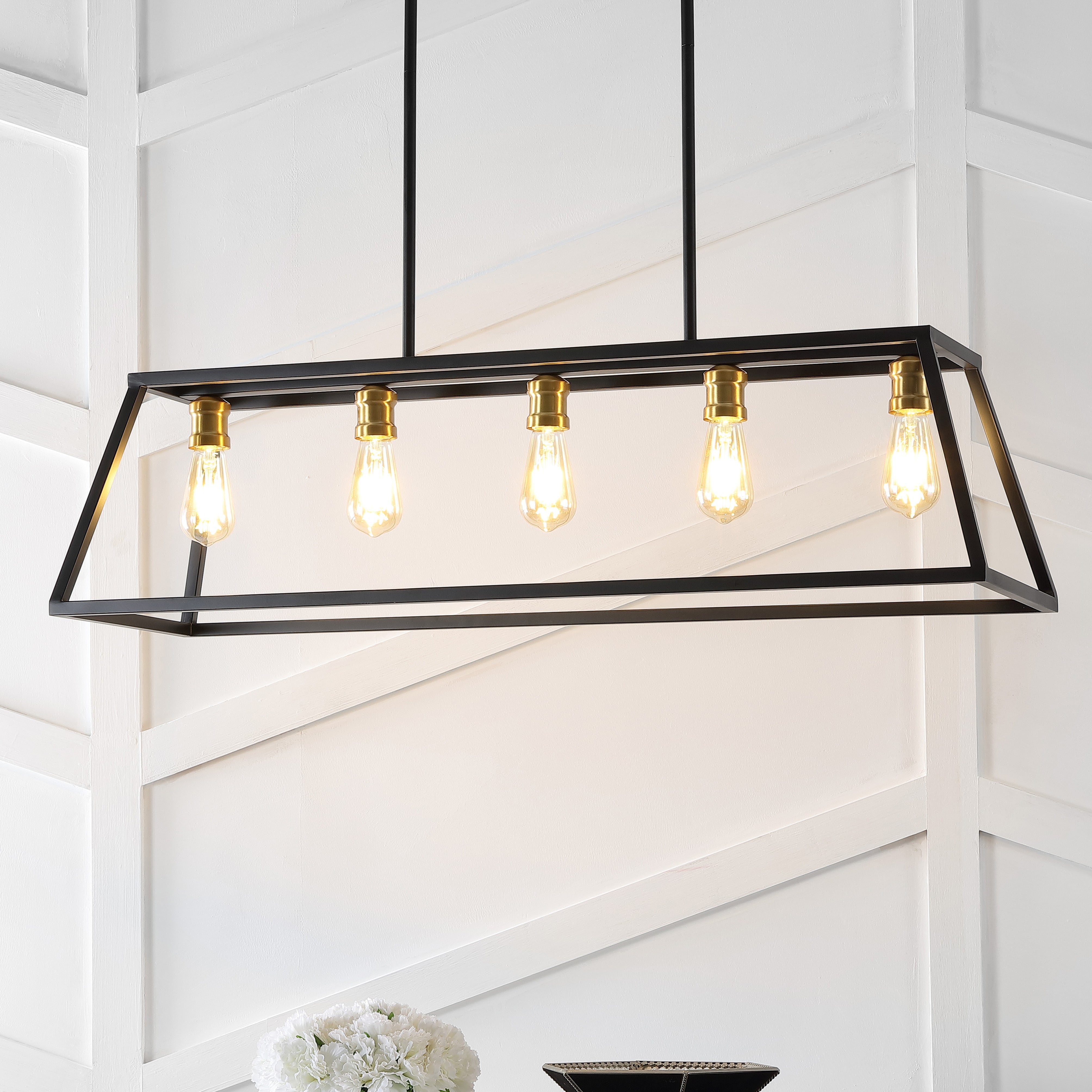 Floyd 5-Light Bohemian Farmhouse Iron Adjustable LED Pendant