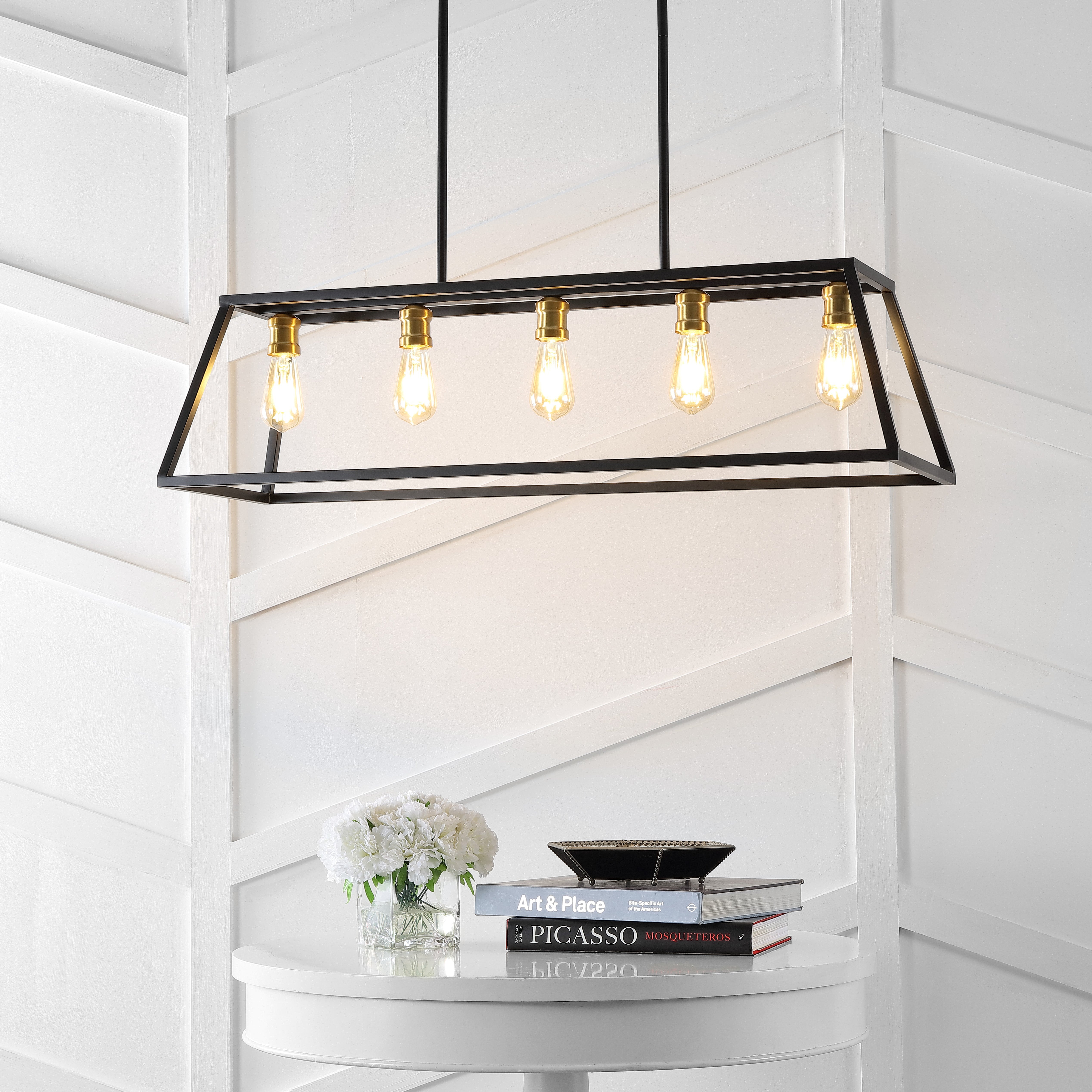 Floyd 5-Light Bohemian Farmhouse Iron Adjustable LED Pendant