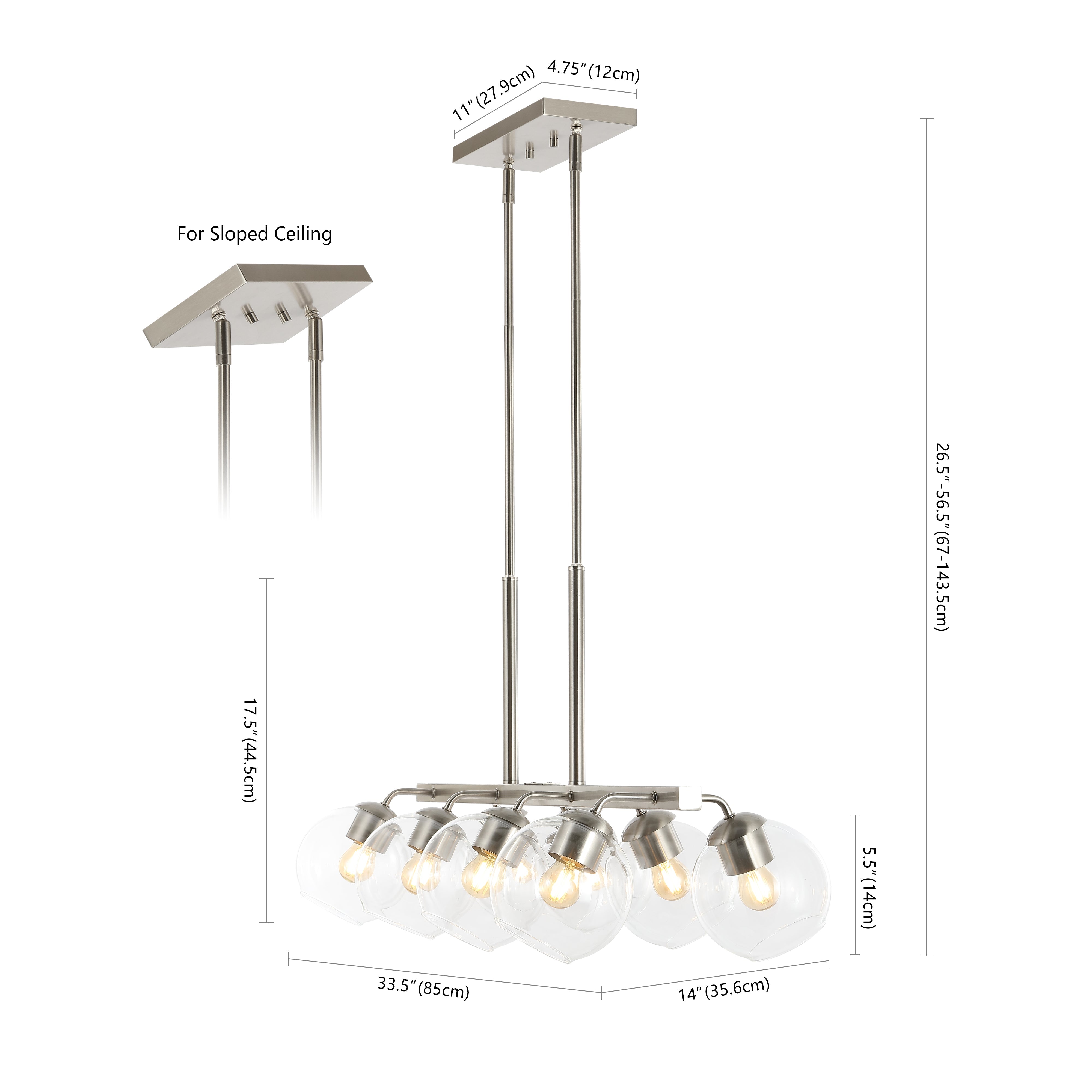 Julian 8-Light Farmhouse Bohemian Iron/Glass Linear LED Pendant