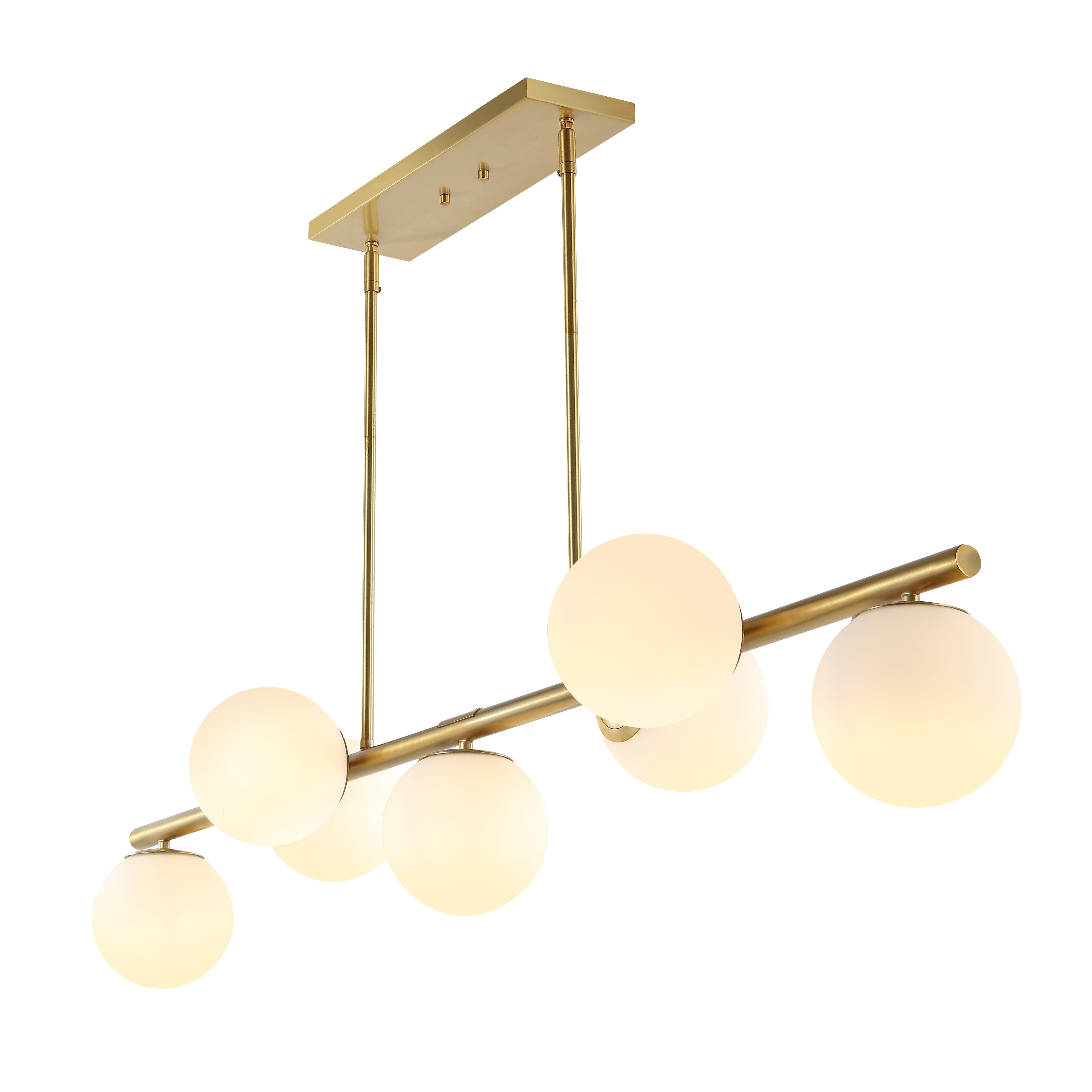 Luca 7-Light Modern Glam Iron Globe Linear LED Pendant