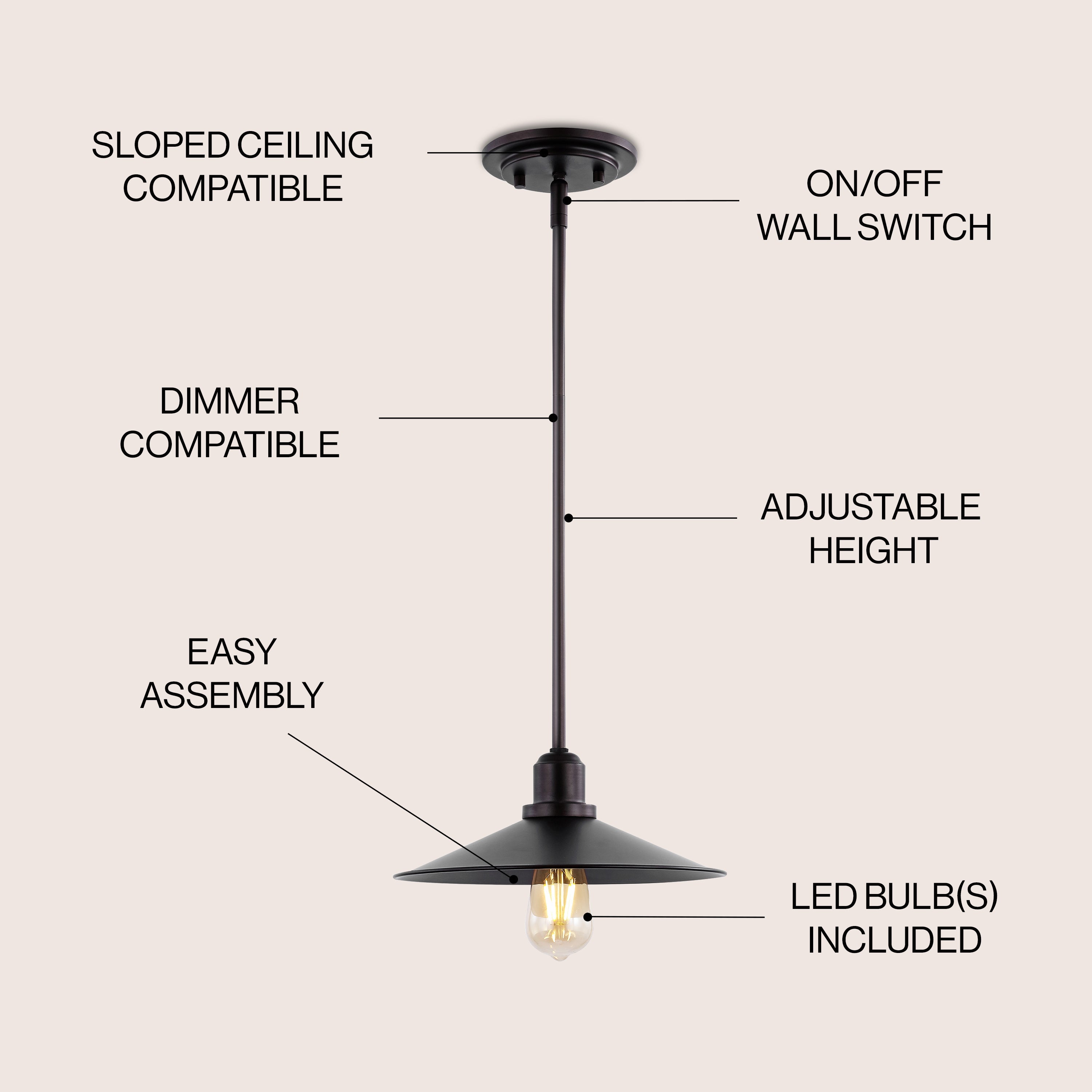 Prairie 1-Light Bohemian Farmhouse Iron LED Pendant