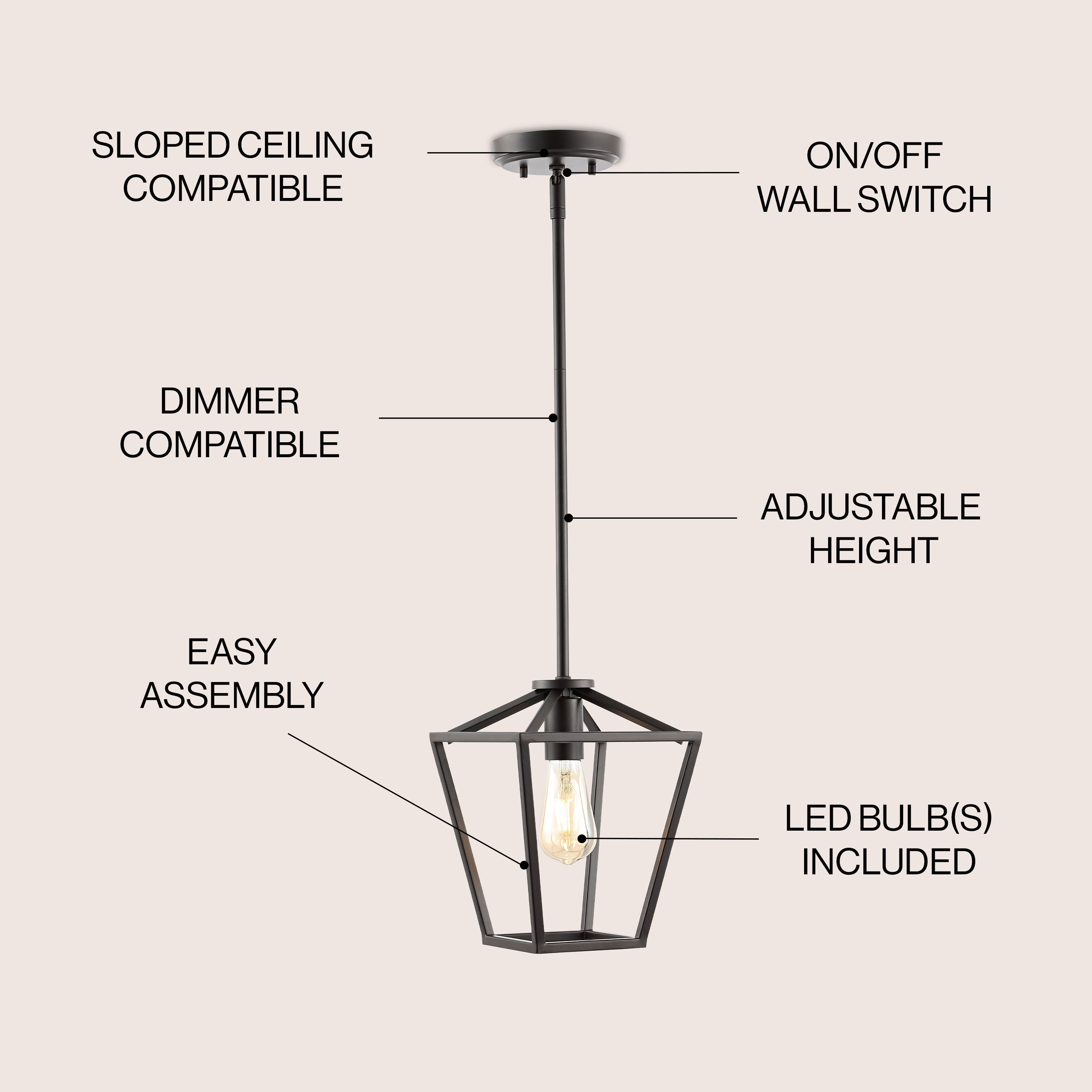Grace 1-Light Industrial Farmhouse Iron LED Pendant