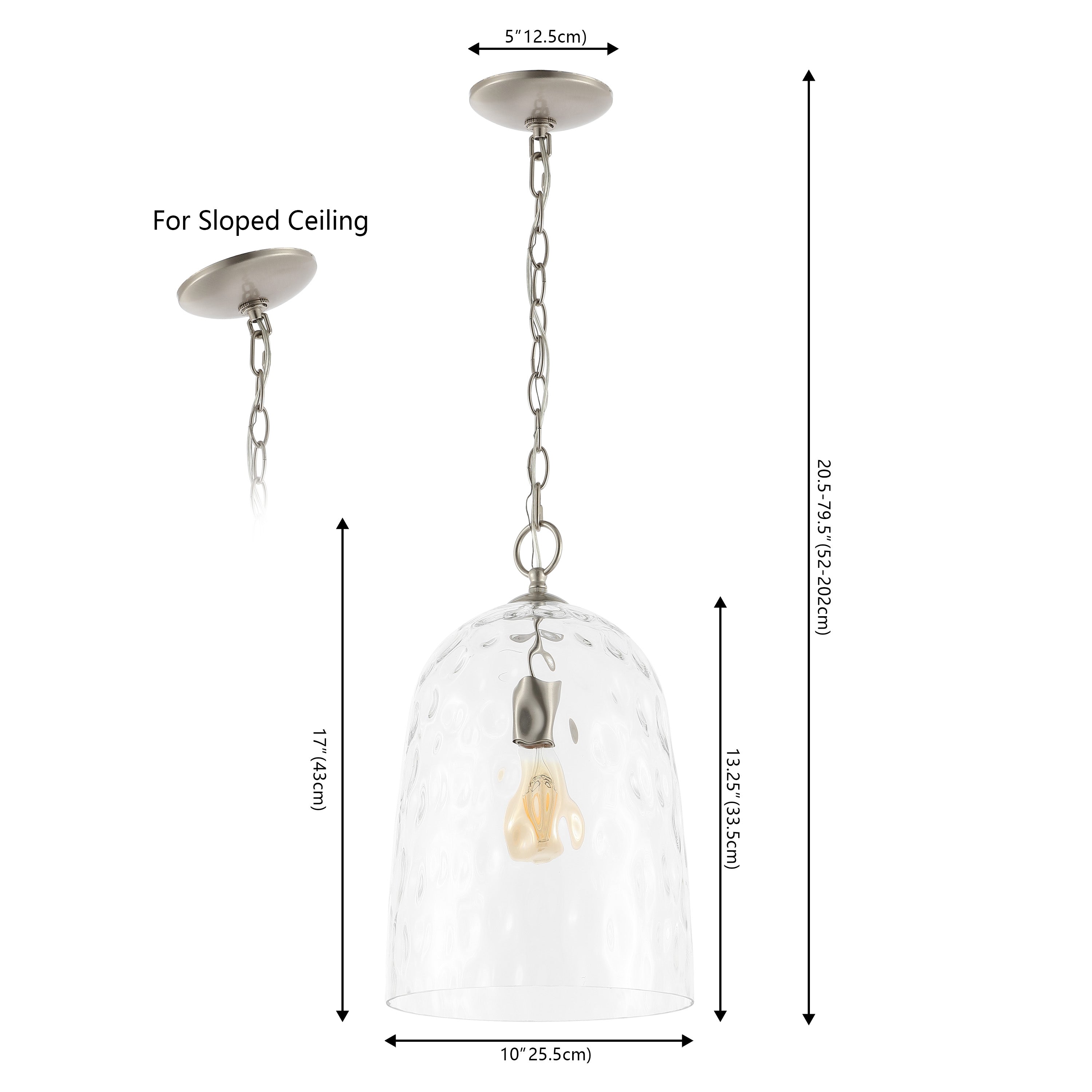 Matilda 1-Light Industrial Designer Iron/Dimple Glass Dome LED Pendant