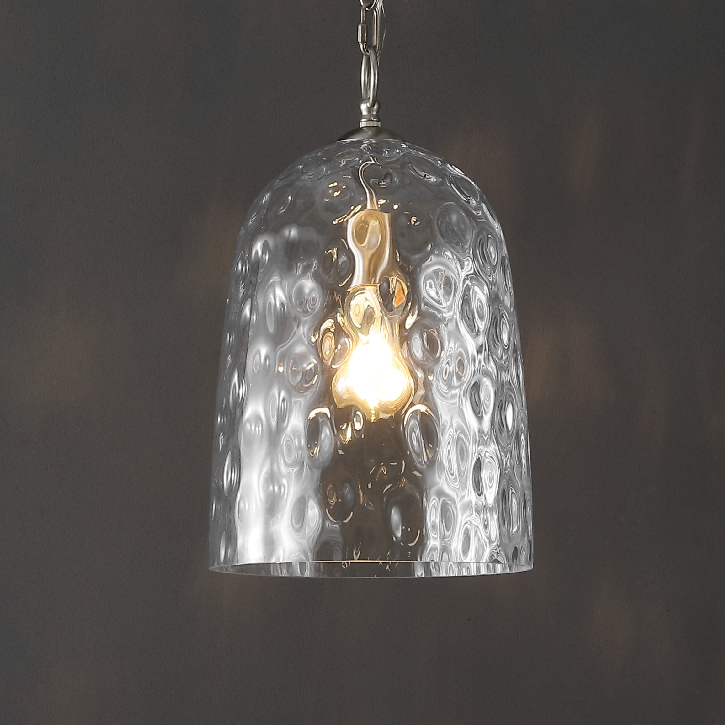 Matilda 1-Light Industrial Designer Iron/Dimple Glass Dome LED Pendant