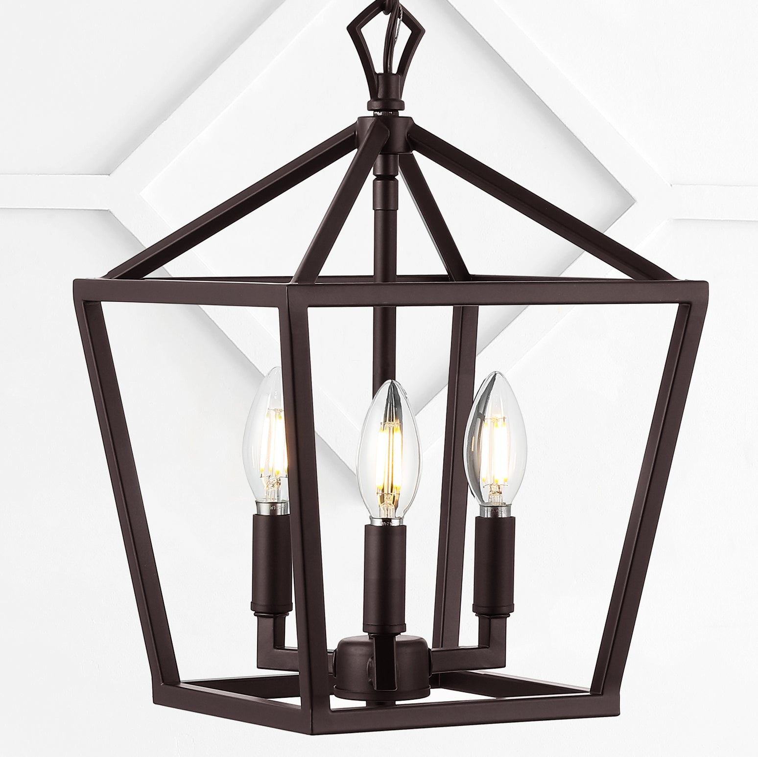 Ojai 3-Light Iron Classic Modern Pagoda LED Pendant Lantern