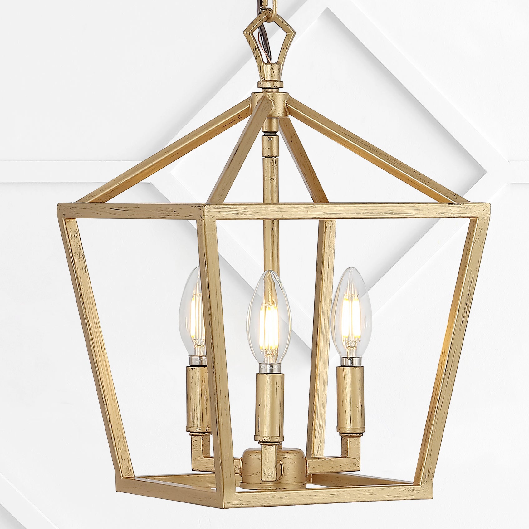 Ojai 3-Light Iron Classic Modern Pagoda LED Pendant Lantern