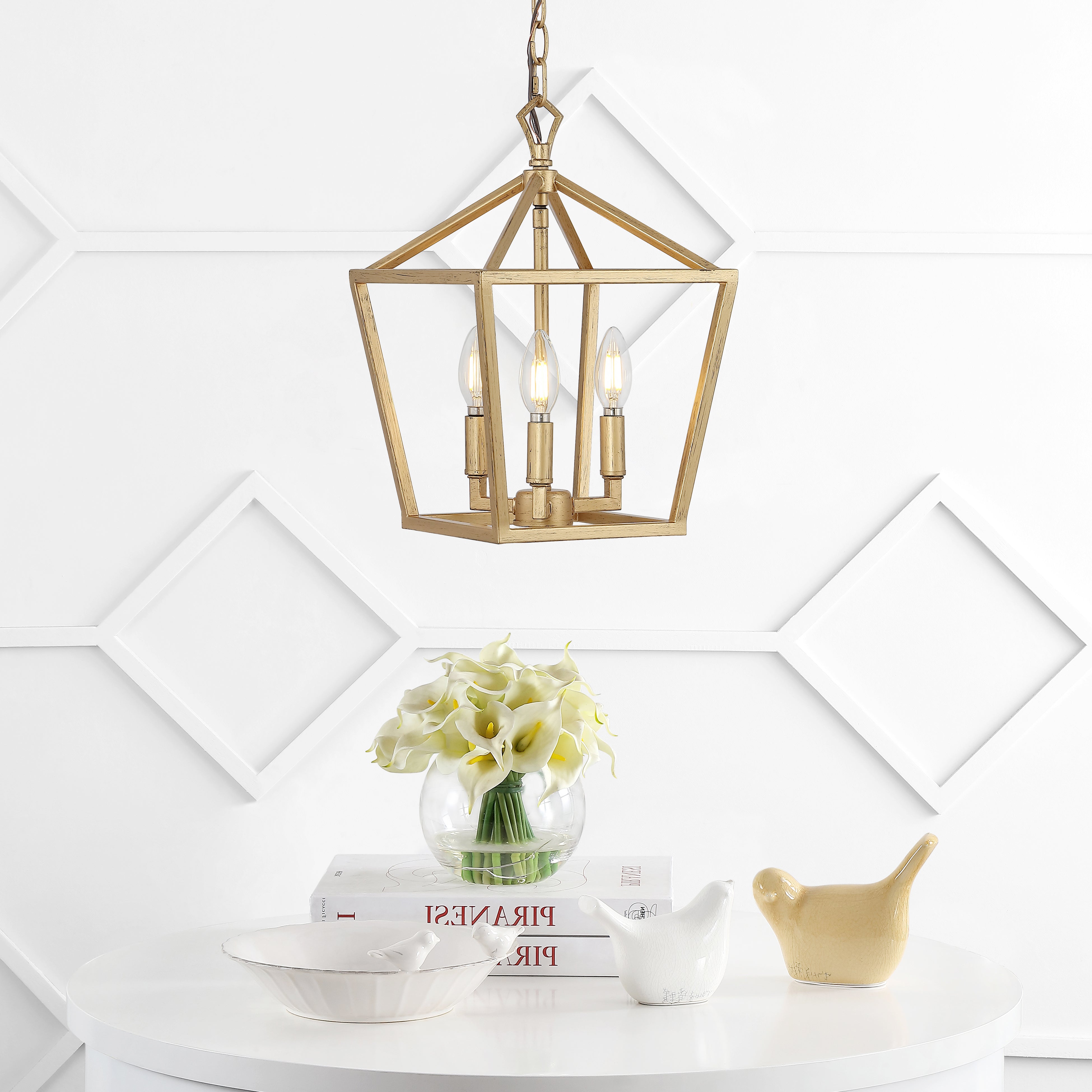 Ojai 3-Light Iron Classic Modern Pagoda LED Pendant Lantern