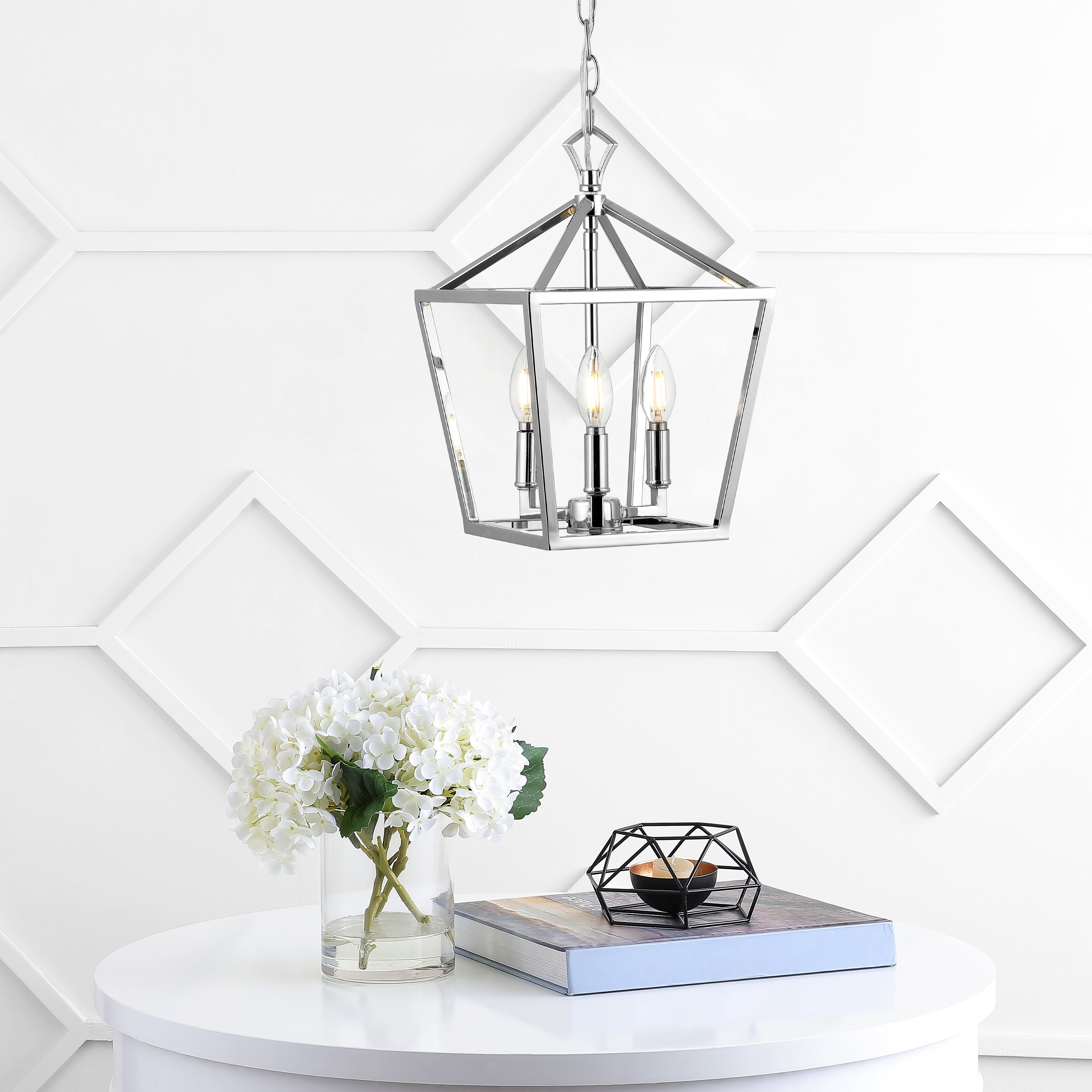 Ojai 3-Light Iron Classic Modern Pagoda LED Pendant Lantern