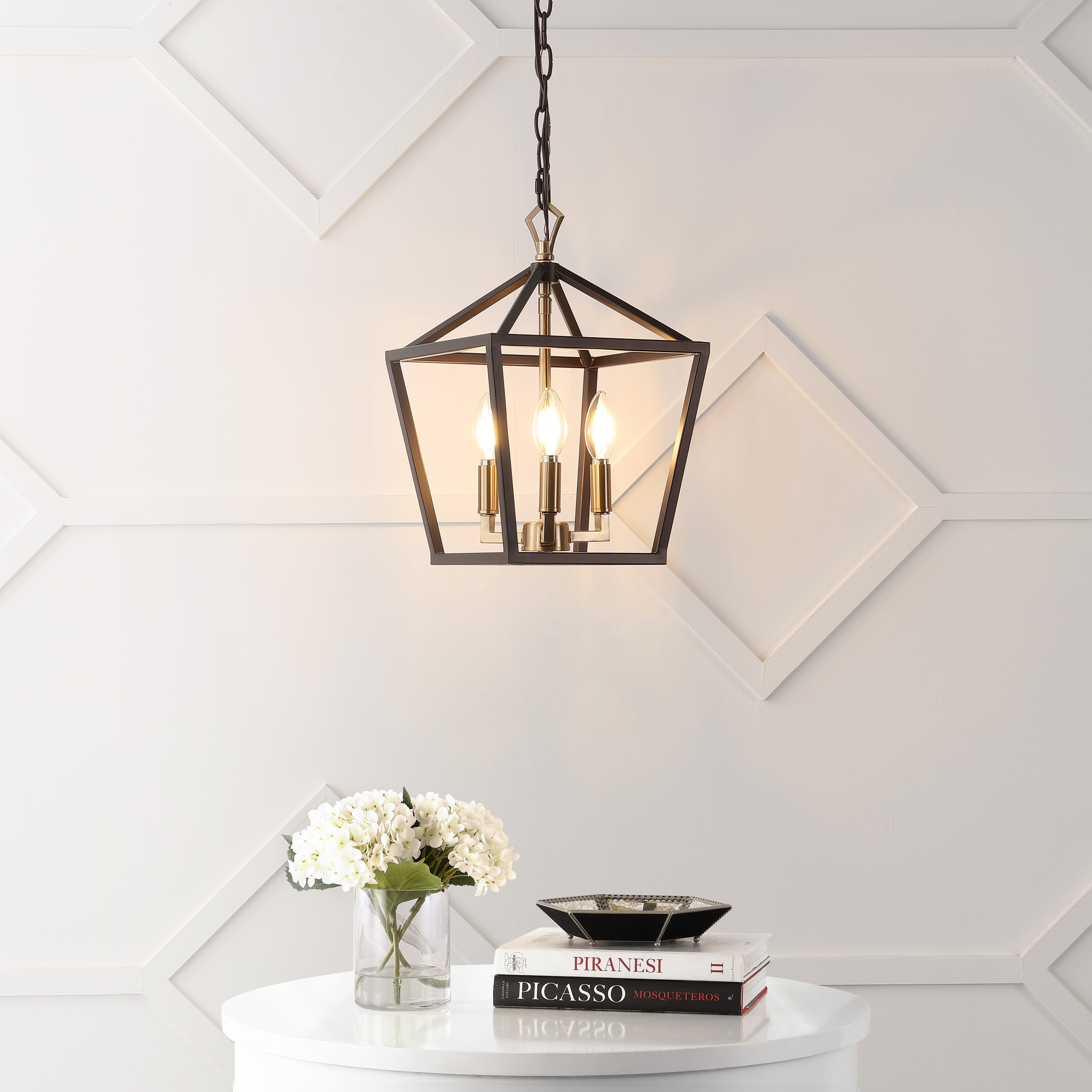 Ojai 3-Light Iron Classic Modern Pagoda LED Pendant Lantern
