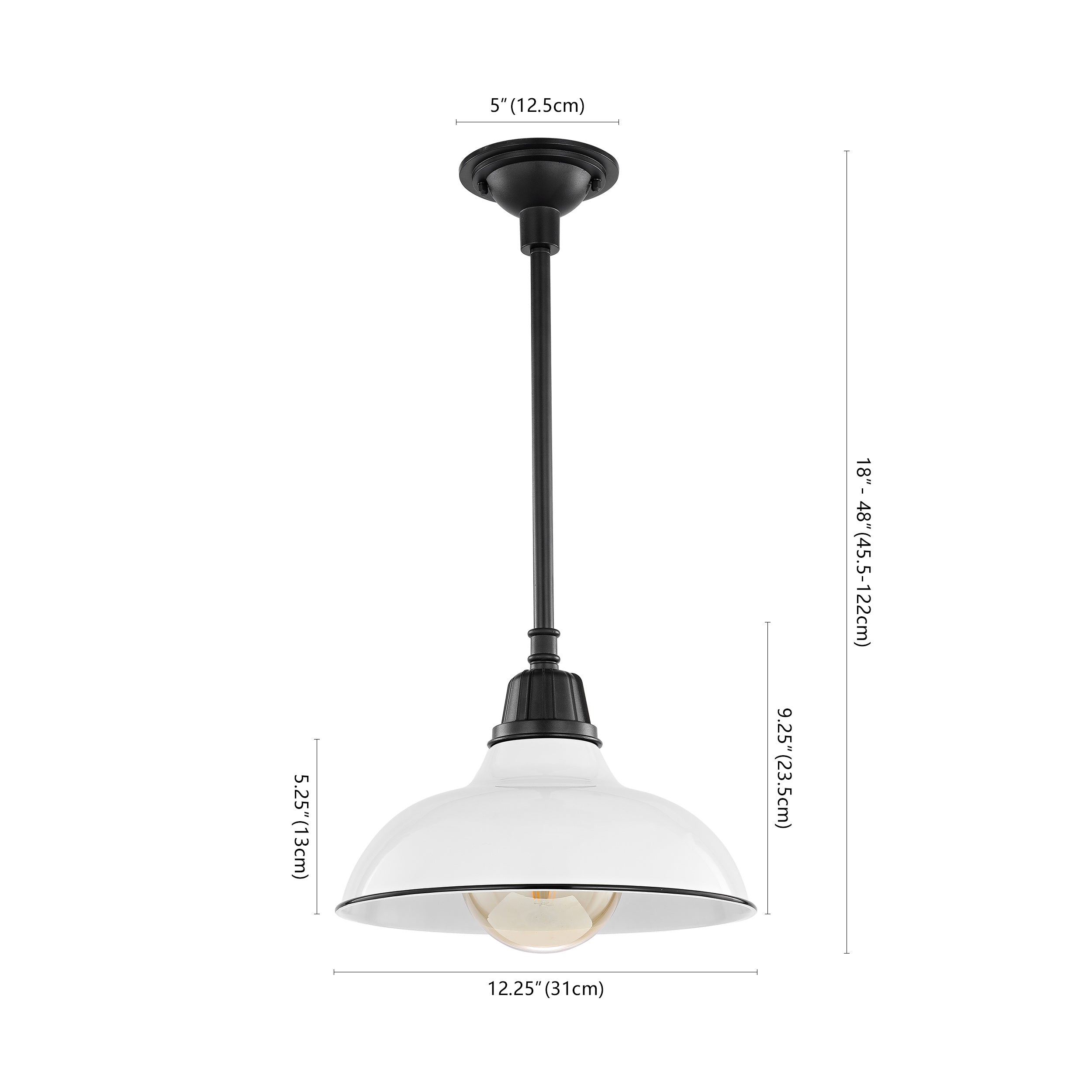 Jasper 1-Light Farmhouse Industrial Indoor/Outdoor Iron LED Pendant