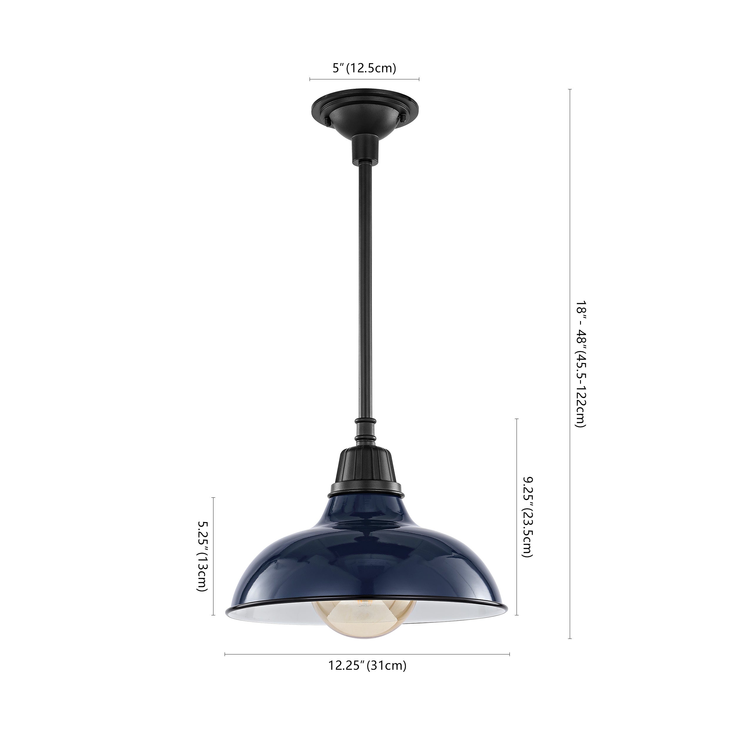 Jasper 1-Light Farmhouse Industrial Indoor/Outdoor Iron LED Pendant