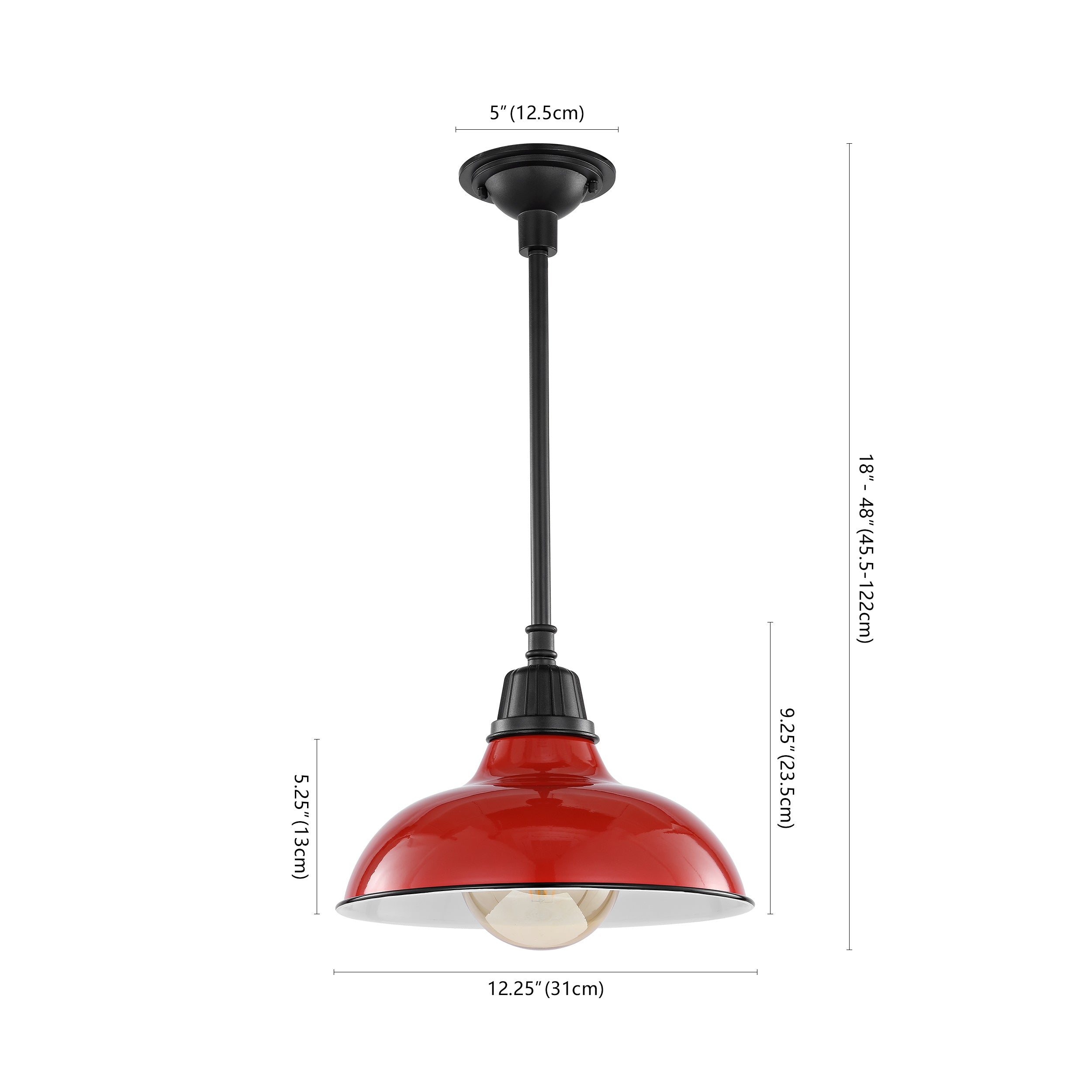 Jasper 1-Light Farmhouse Industrial Indoor/Outdoor Iron LED Pendant