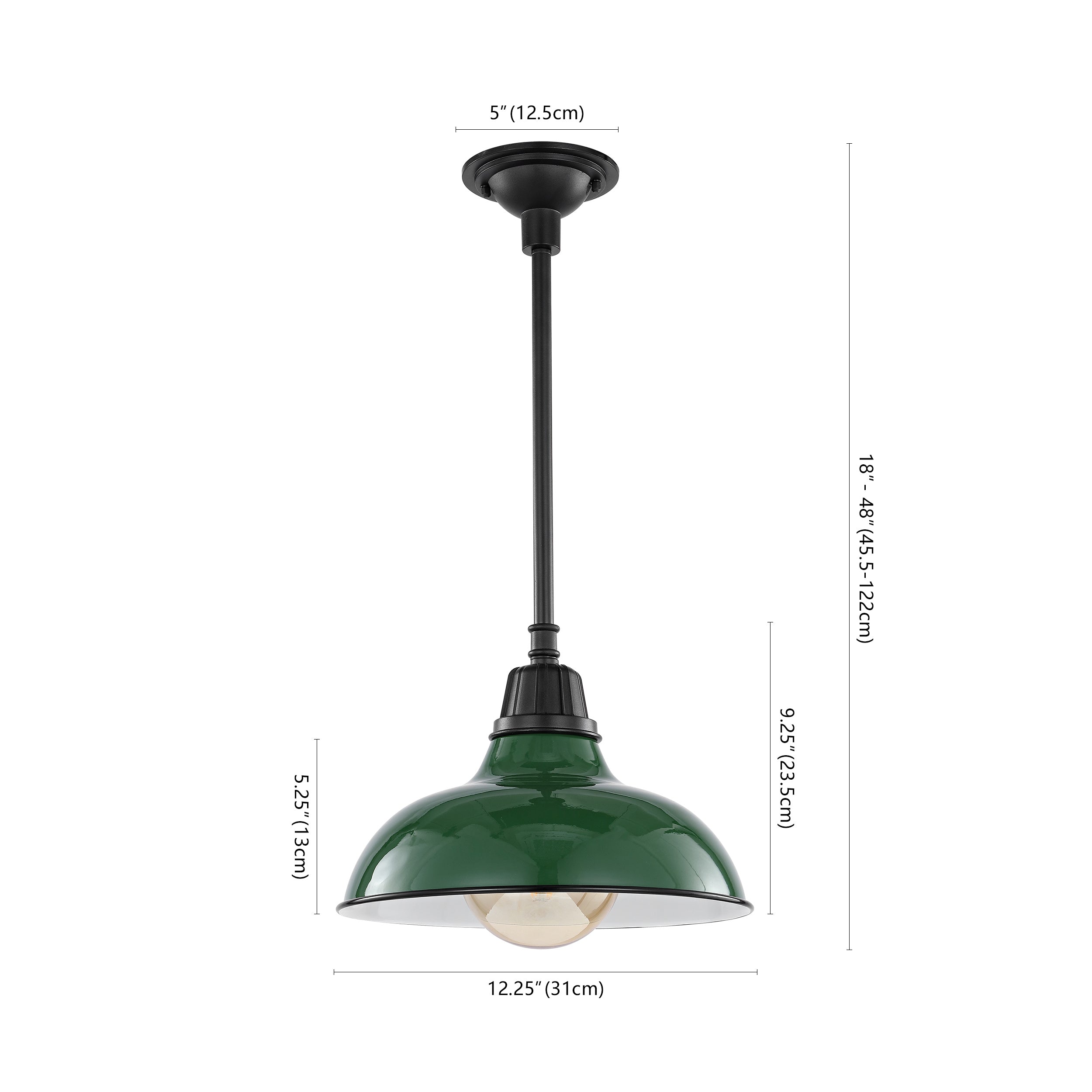 Jasper 1-Light Farmhouse Industrial Indoor/Outdoor Iron LED Pendant