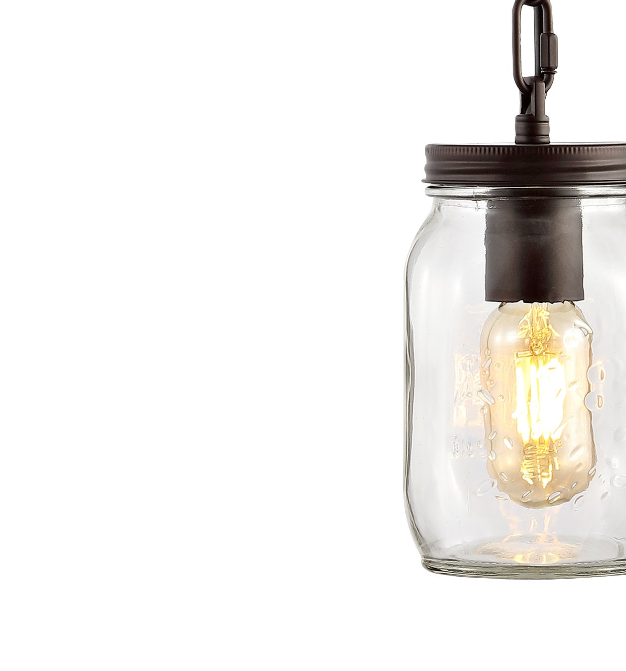 Gaines 1-Light Farmhouse Industrial Iron Mason Jar LED Pendant