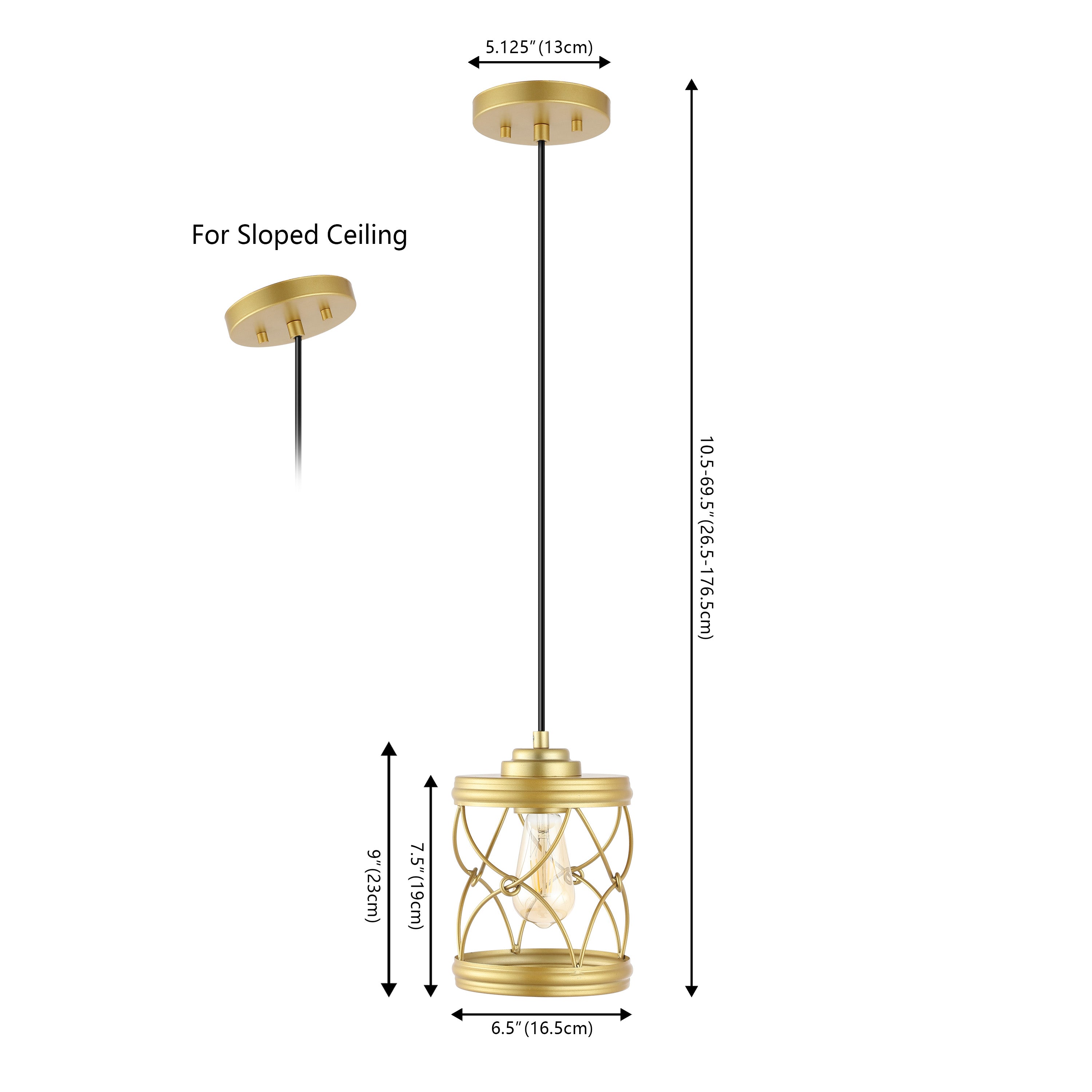 Marelle 1-Light Farmhouse Industrial Iron Filigree Caged Jar LED Pendant